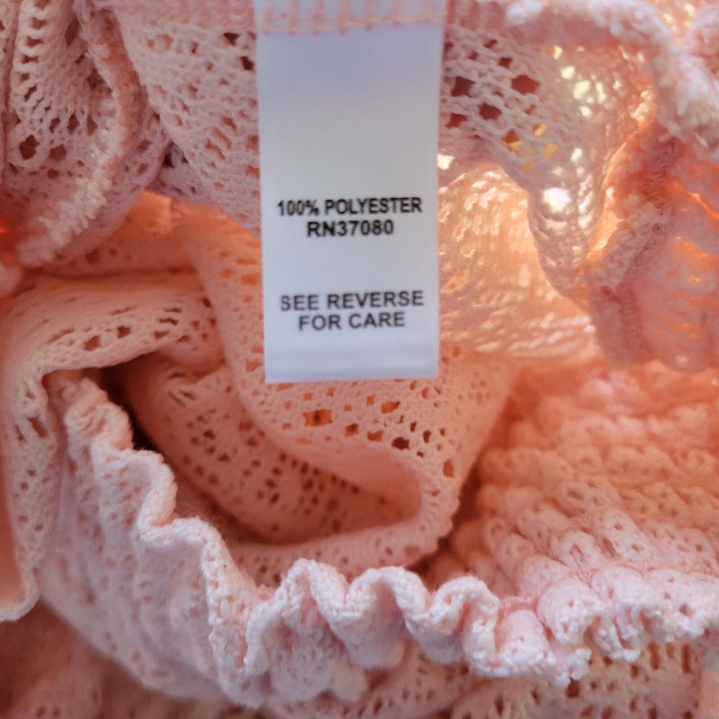 Cato Womens Top 18W 20W Plus Short Sleeve Crochet Pink Frilly On Off Shoulder