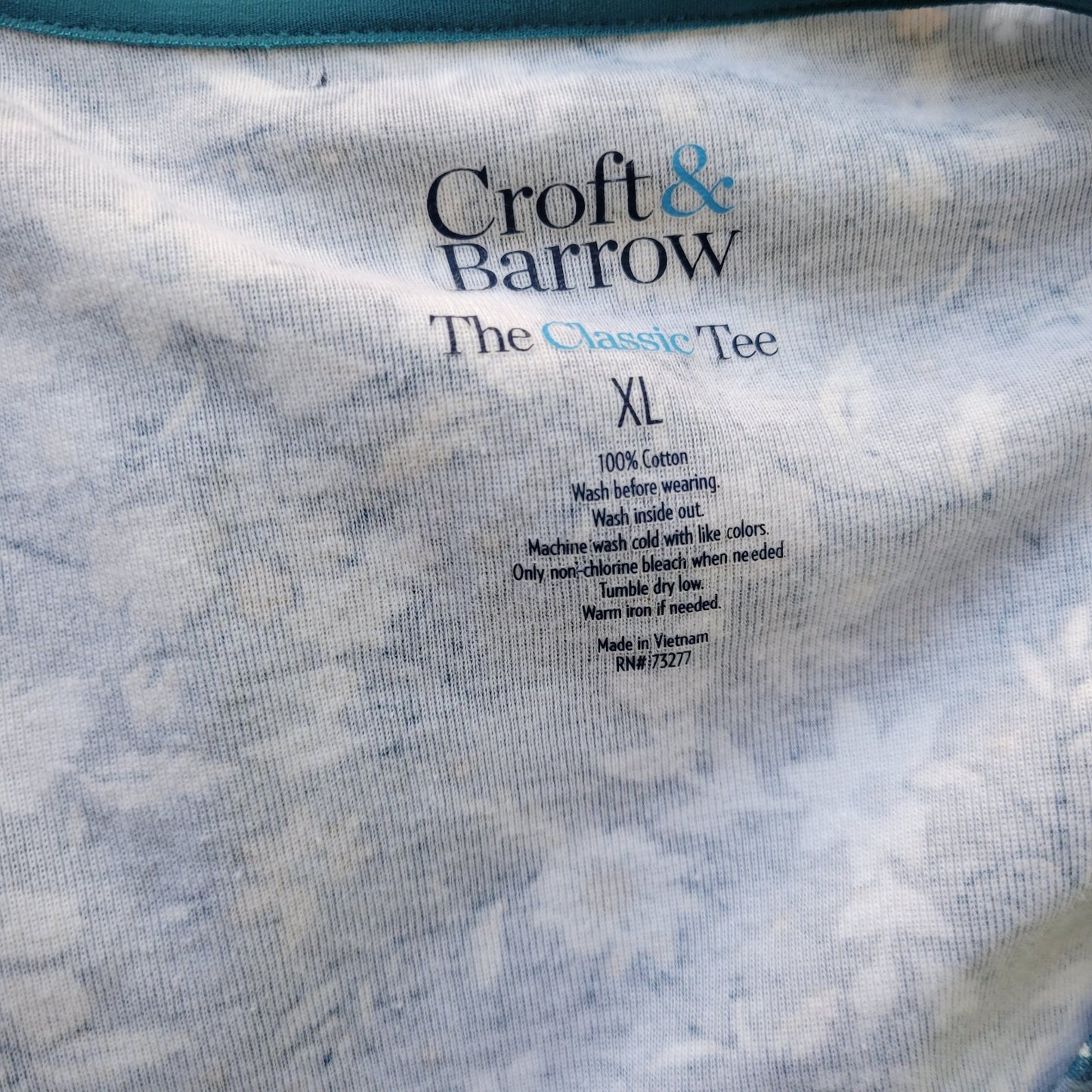 Croft Barrow Womens Top XL Tee Classic Long Sleeve Blue Floral Cotton Comfy