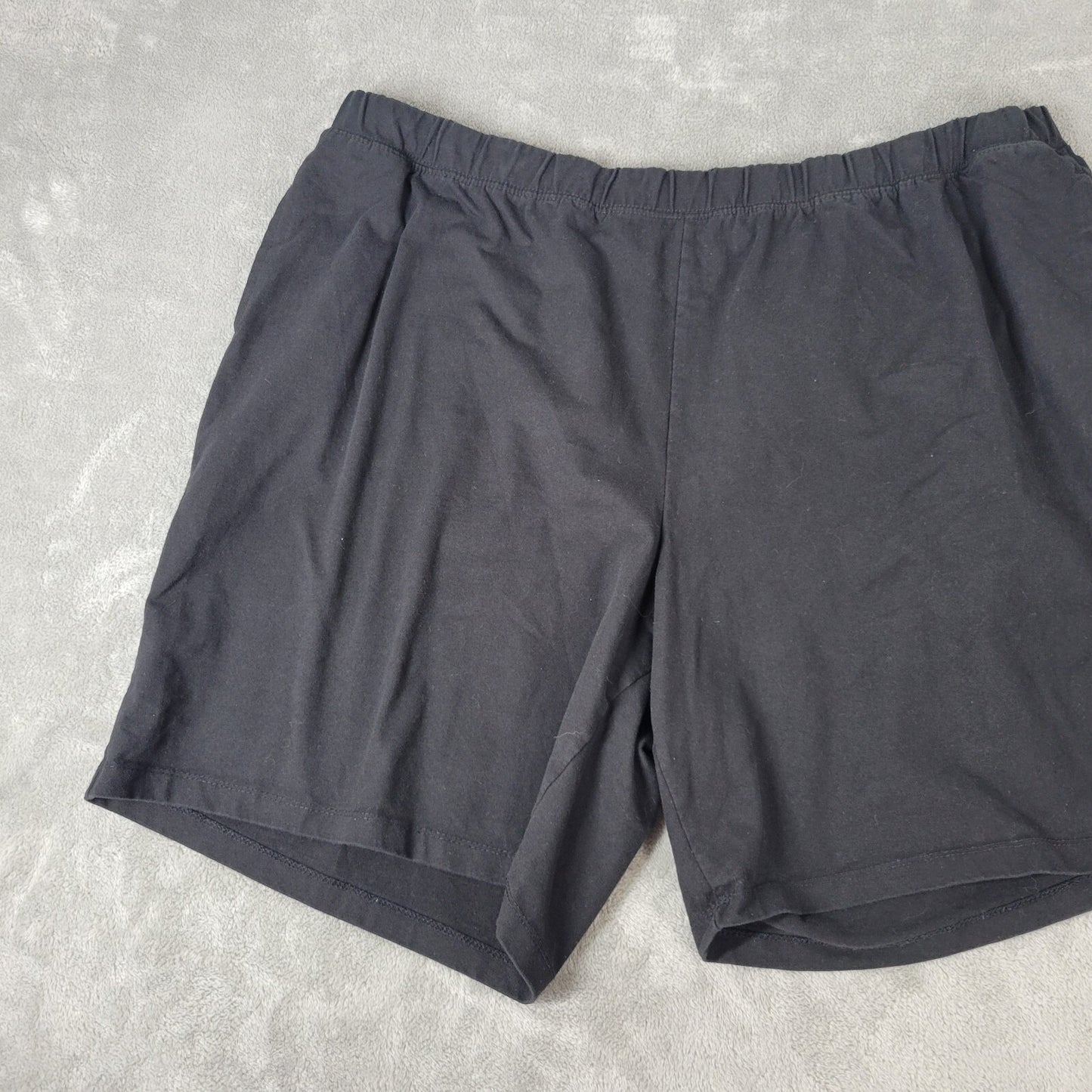 Catherines Suprema Womens Shorts 2x 22W 24W Black Pulll On Cotton Blend Pockets