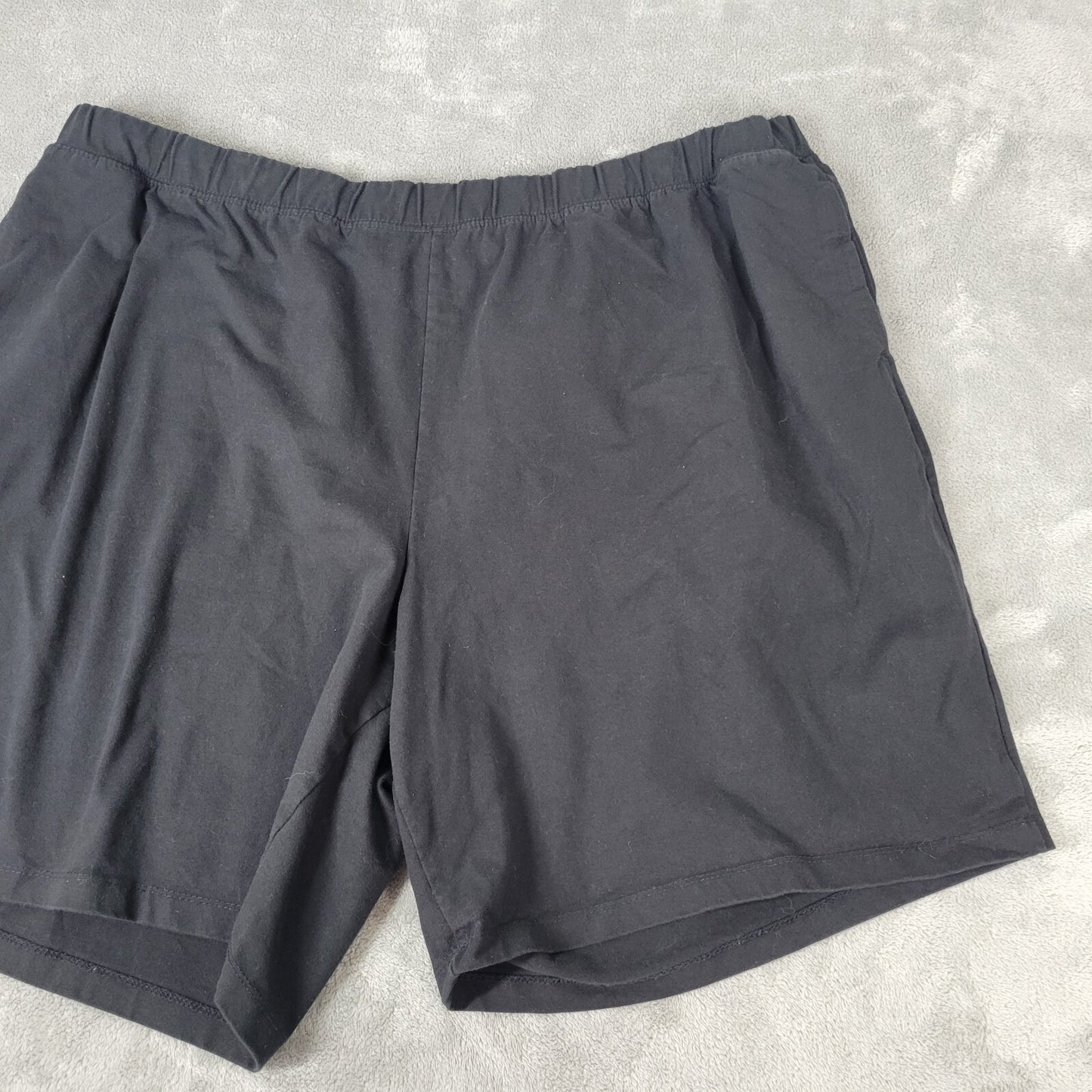 Catherines Suprema Womens Shorts 2x 22W 24W Black Pulll On Cotton Blend Pockets