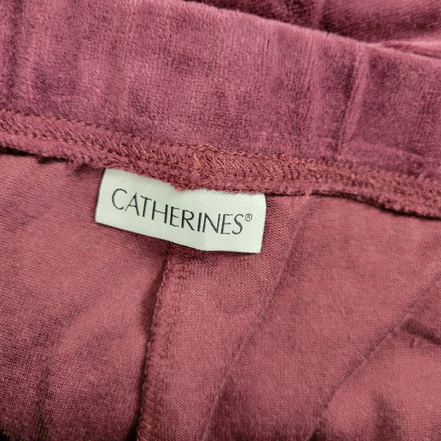 Catherines Women Pants 5X Plus Pull On Jogger Purple Velour Pockets Comfy Casual