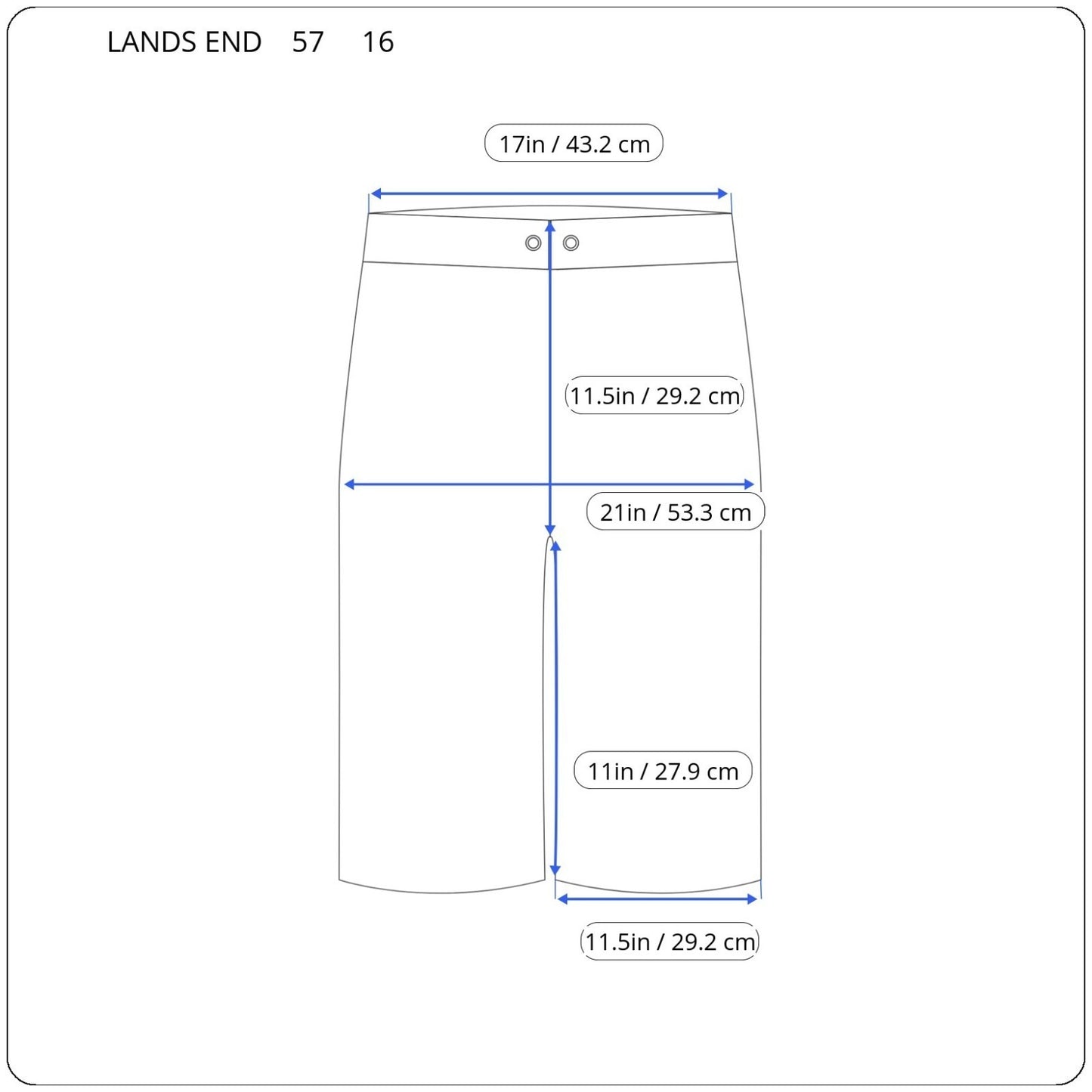 Lands End Womens Shorts 16 Plus Pull On Mid Rise Black Comfort Waist Pockets