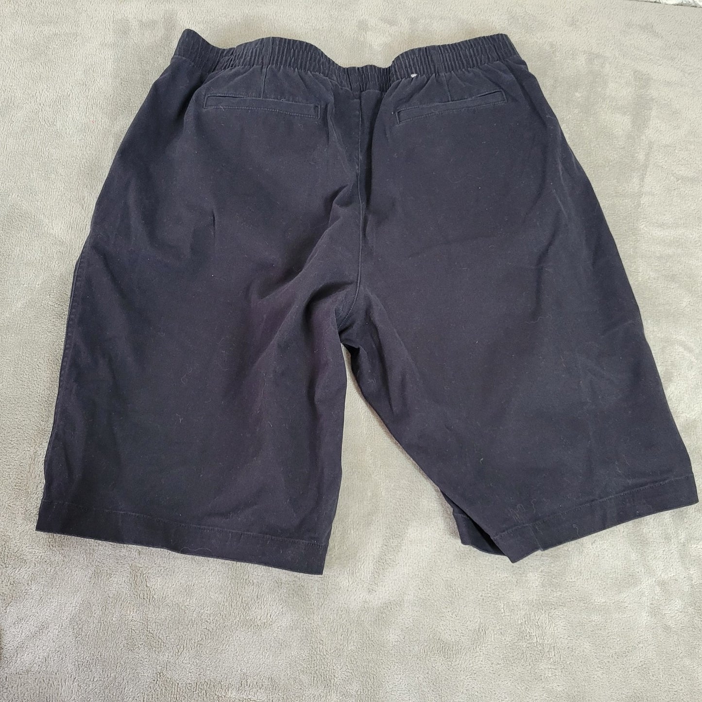 Lands End Womens Shorts 16 Plus Pull On Mid Rise Black Comfort Waist Pockets