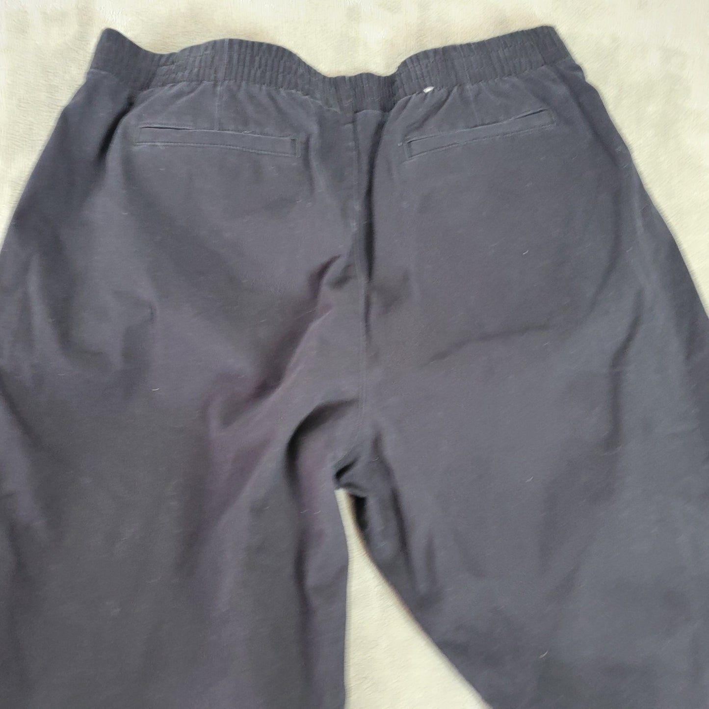 Lands End Womens Shorts 16 Plus Pull On Mid Rise Black Comfort Waist Pockets