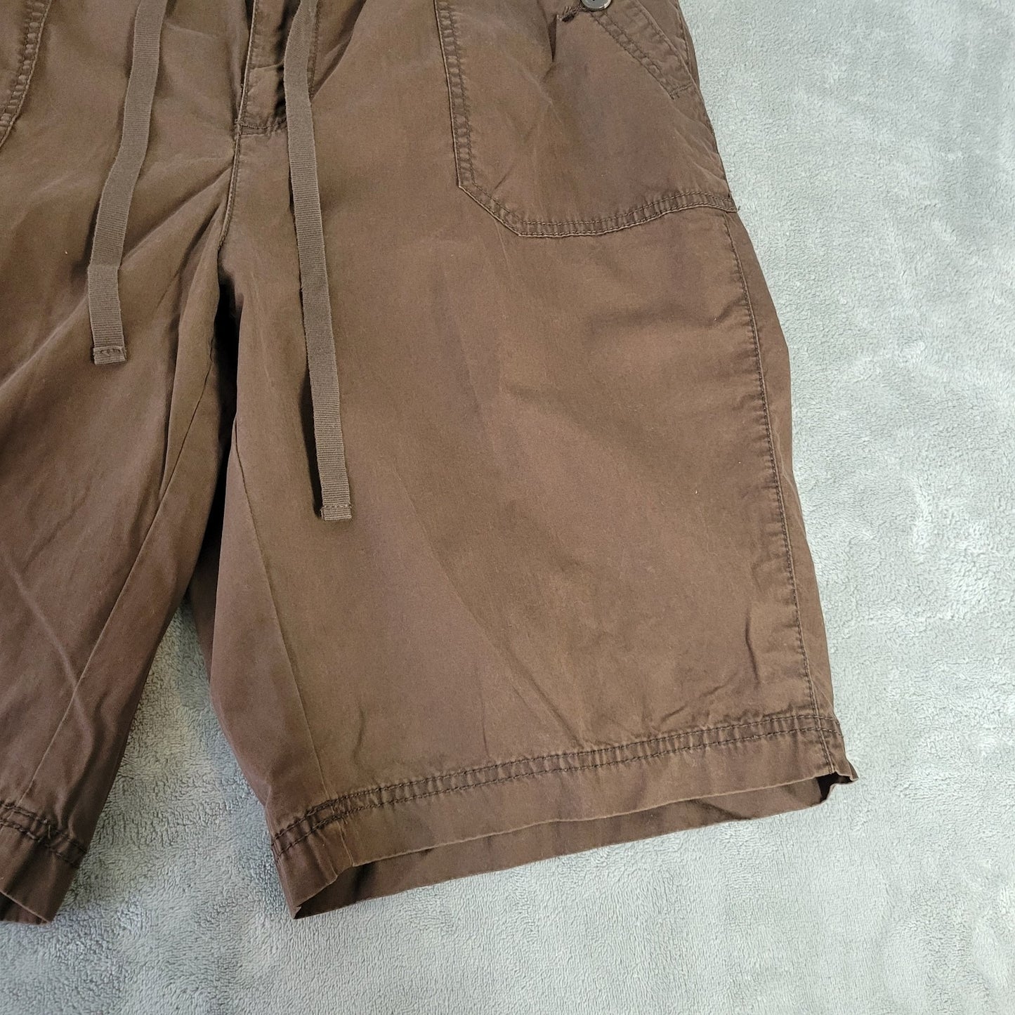 St. John's Bay Women's Shorts 18W Brown 100% Cotton Pockets Drawstring BRO29E