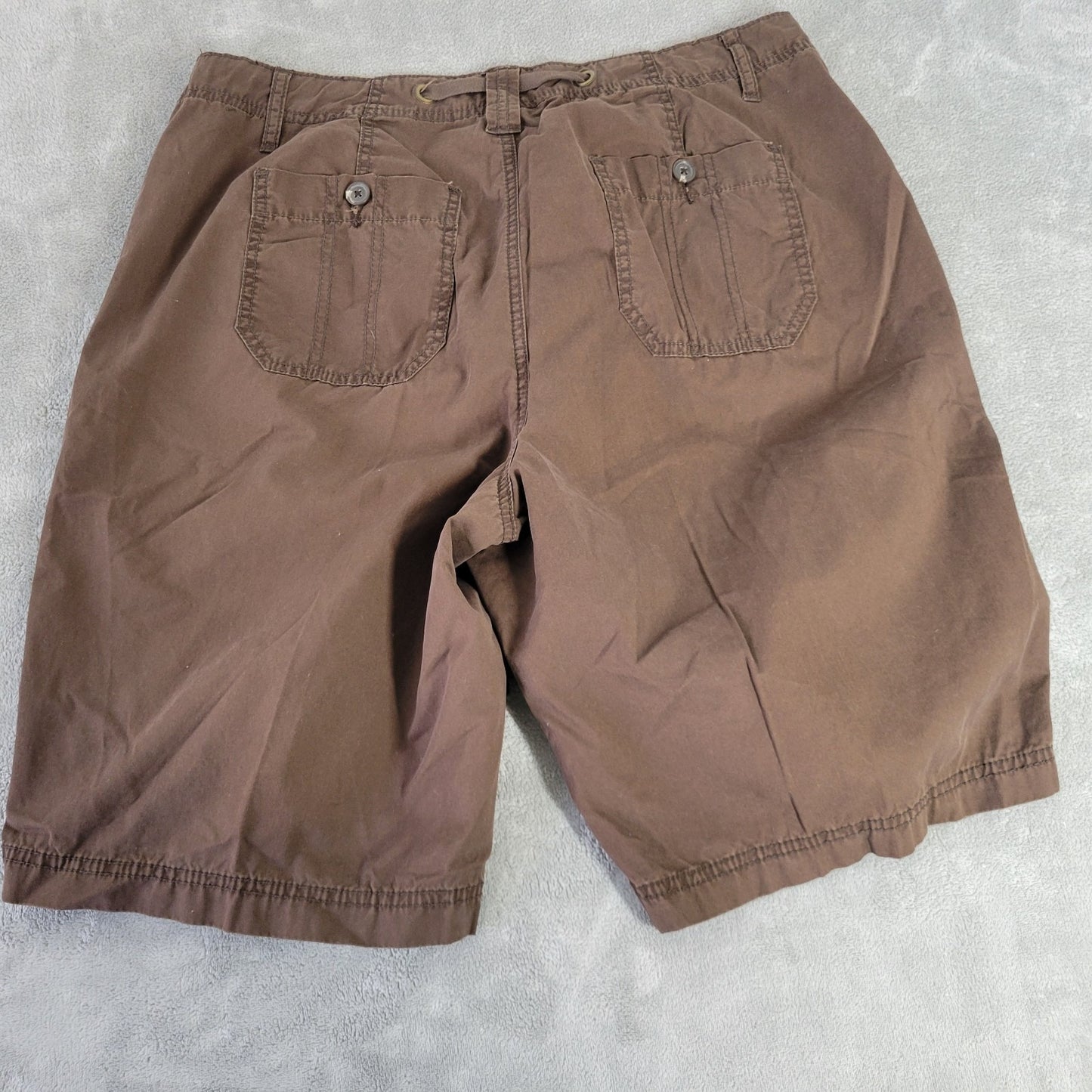 St. John's Bay Women's Shorts 18W Brown 100% Cotton Pockets Drawstring BRO29E