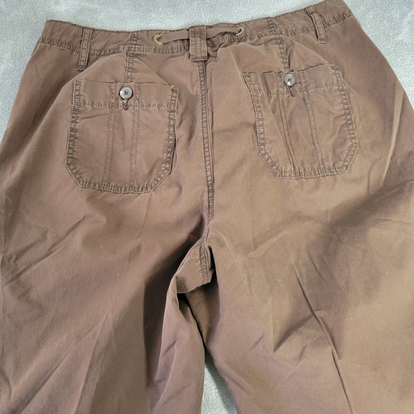 St. John's Bay Women's Shorts 18W Brown 100% Cotton Pockets Drawstring BRO29E