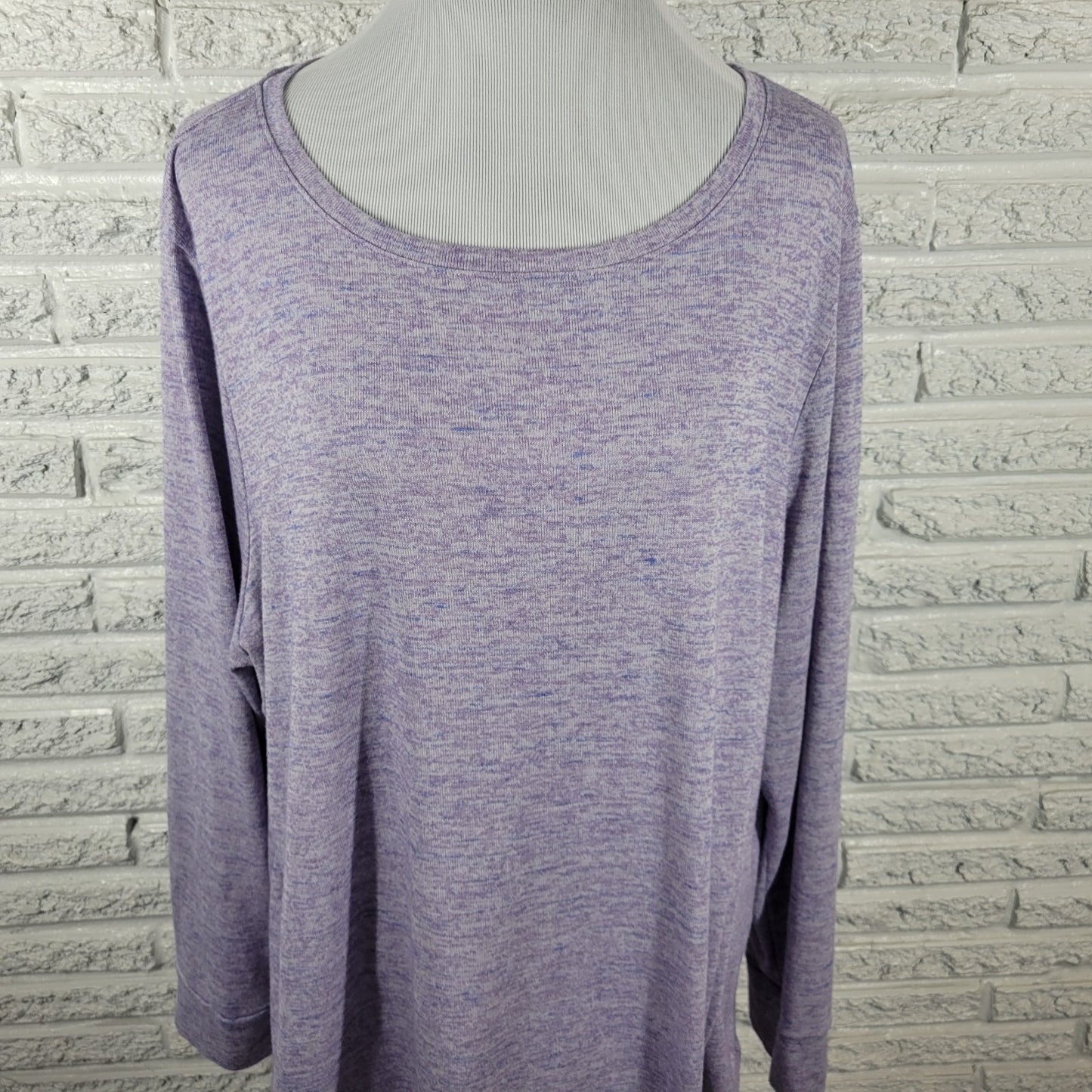 Croft Barrow Womens Sweatshirt 2X Plus Purple Heather Front Tie Soft Lightweight