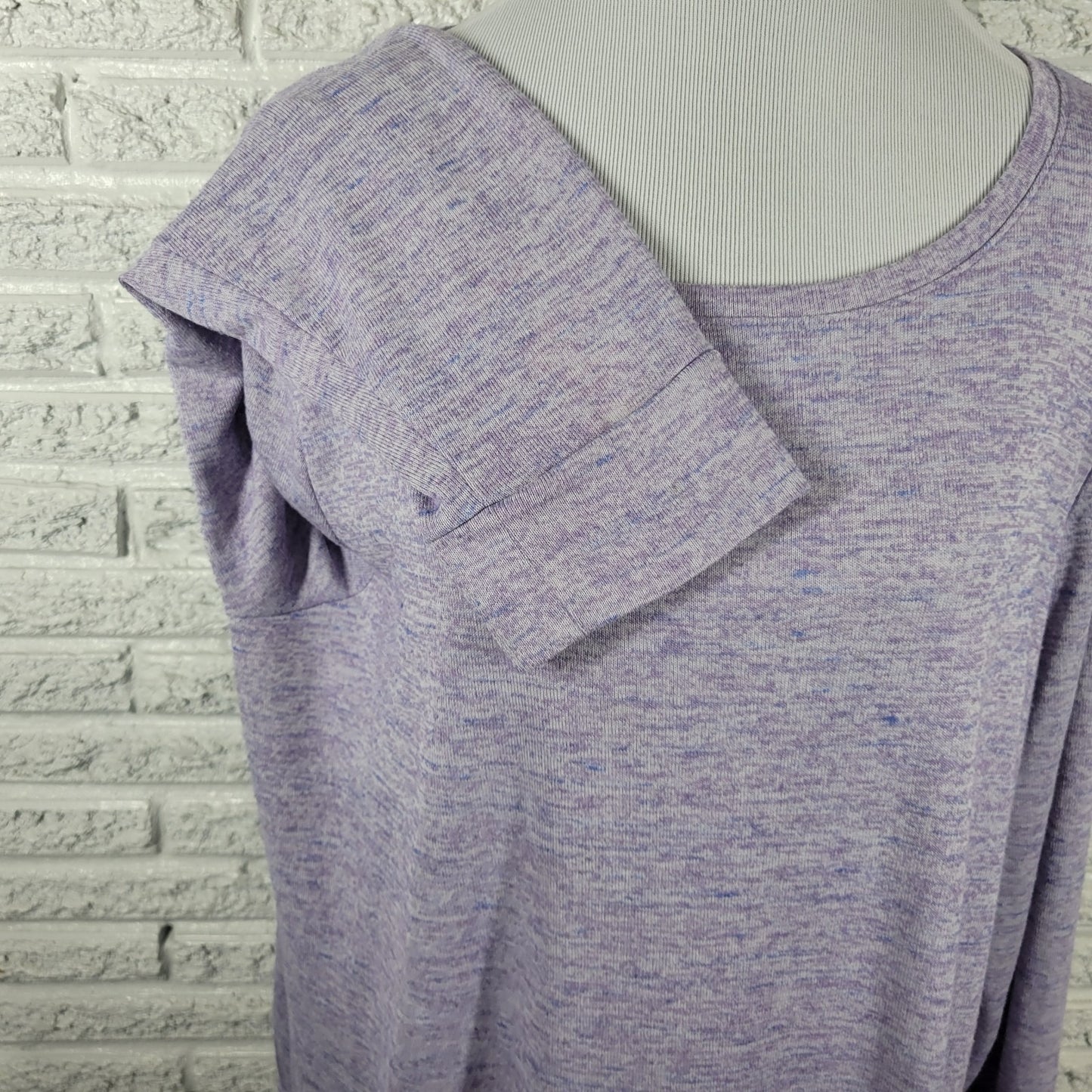 Croft Barrow Womens Sweatshirt 2X Plus Purple Heather Front Tie Soft Lightweight