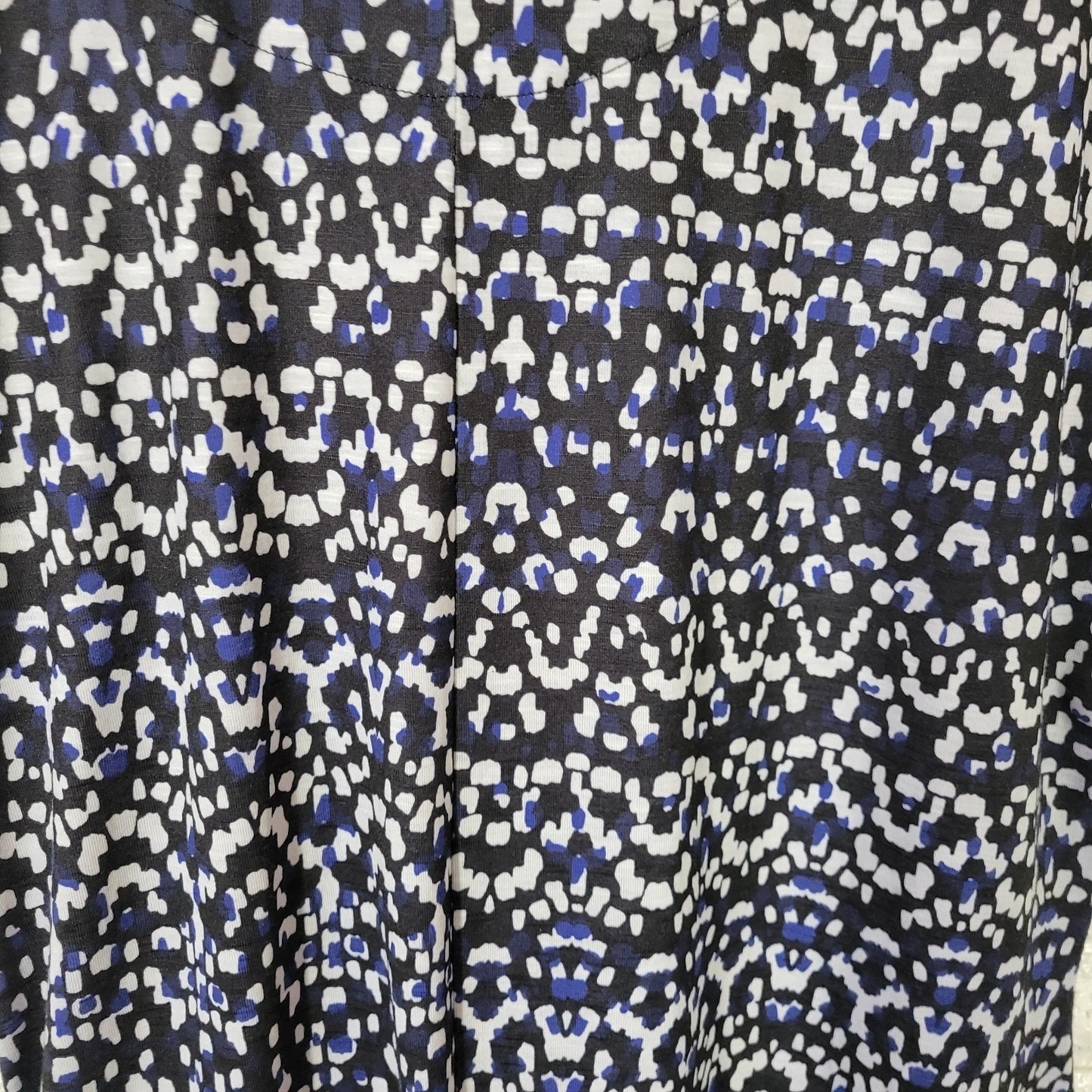 Nicole Miller Women's XXL Plus Black Blue Geometric Sleeveless Knee-Length