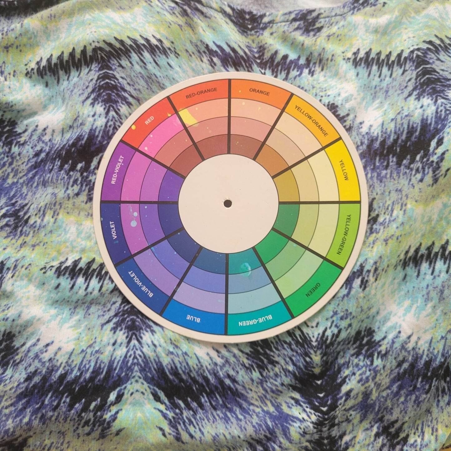 Rose Olive Women Top 1X Plus Tunic 3/4 Sleeve Blue Watercolor Lightweight Rayon