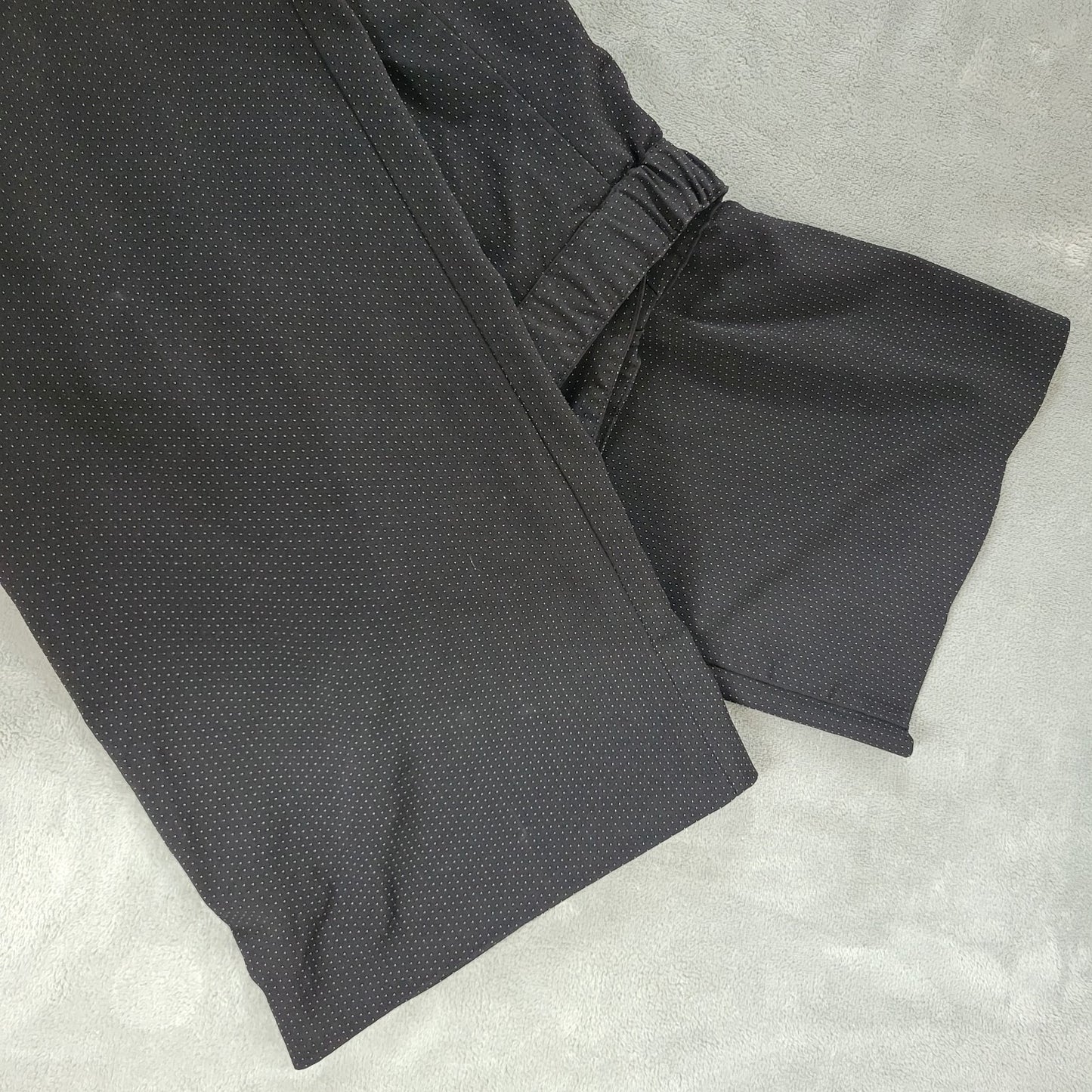 Catherines Womens Pants 18W Plus Black Tiny Dots Adjustable Waist Zip Poly Blend