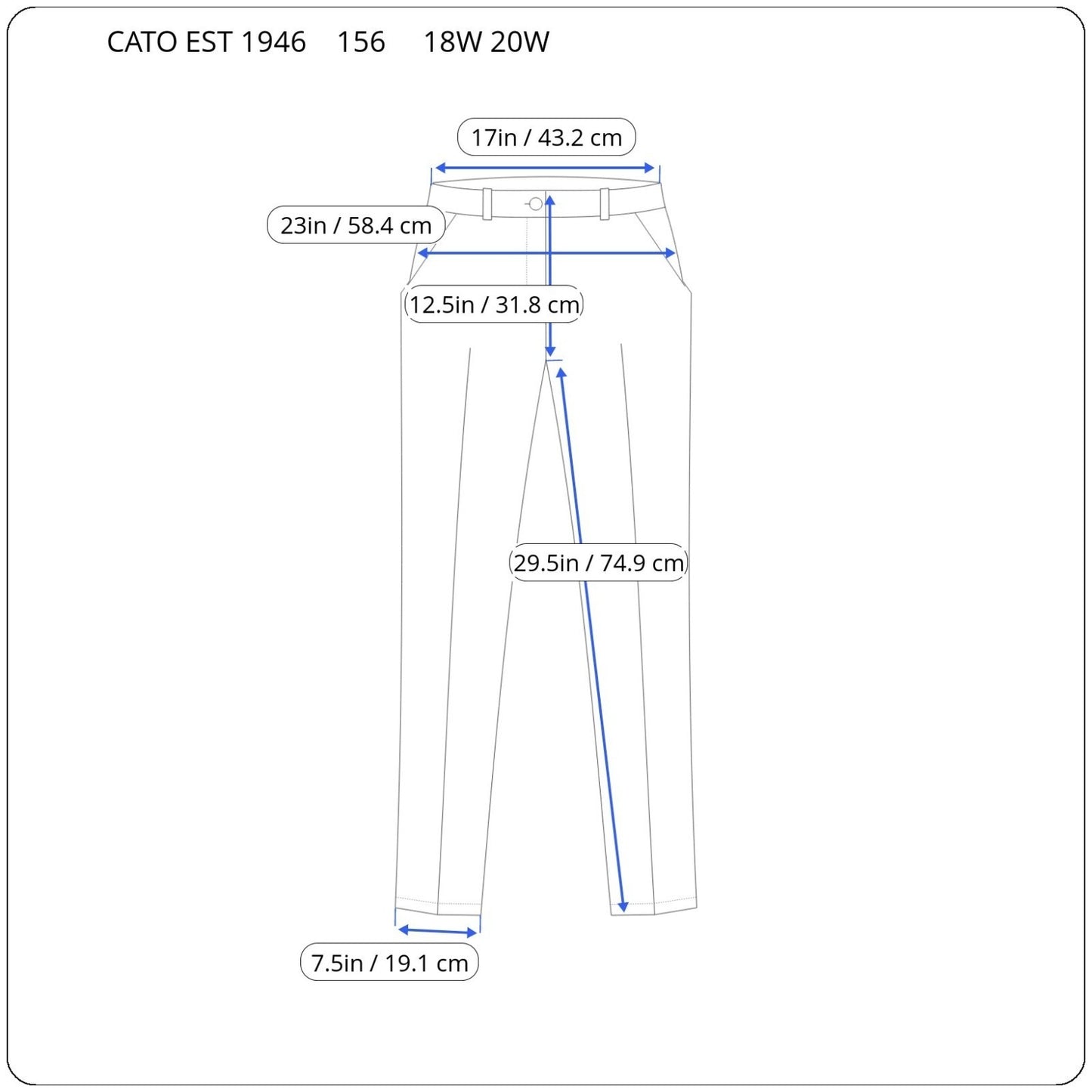 Cato Est 1946 Womens Pants 18W 20W Plus Pull On Straight Leg Black Geometric
