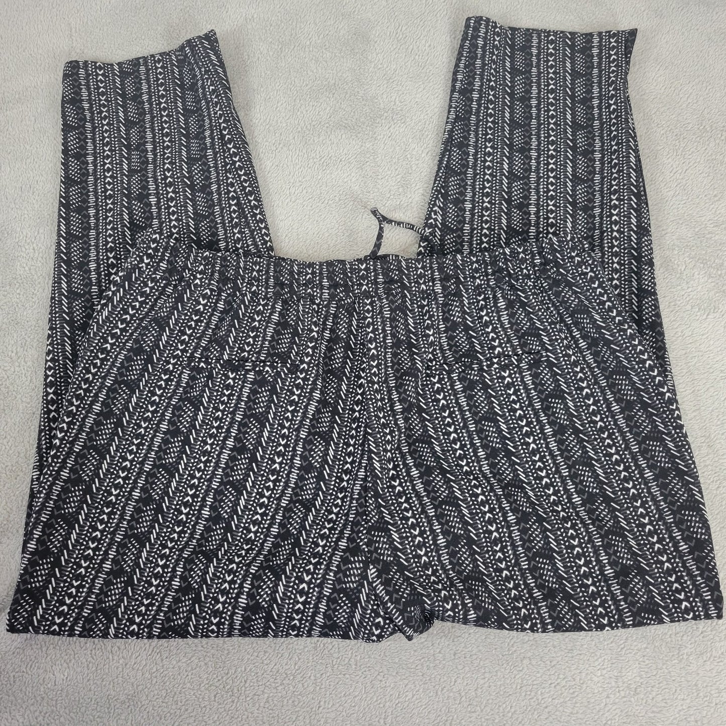 Cato Est 1946 Womens Pants 18W 20W Plus Pull On Straight Leg Black Geometric