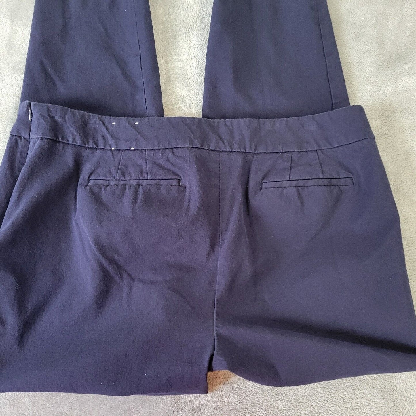 Talbots Womens Pants 18 Plus Chatham Ankle Blue Side Zip Cotton Blend Comfy