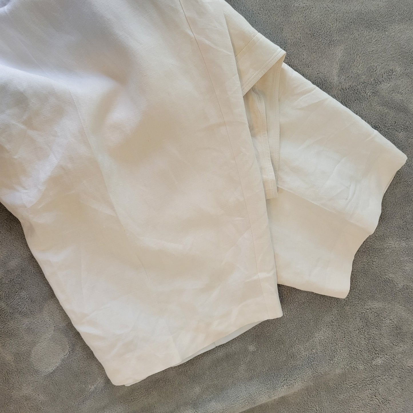 Norton McNaughton Womens Pants 20W Plus Capri White Linen Rayon Lined Office