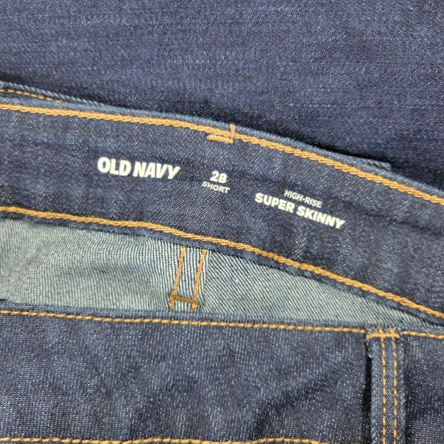 Old Navy Womens Jeans 28 Short 28WP Capri Super Skinny Zip Fly Dark Blue Denim