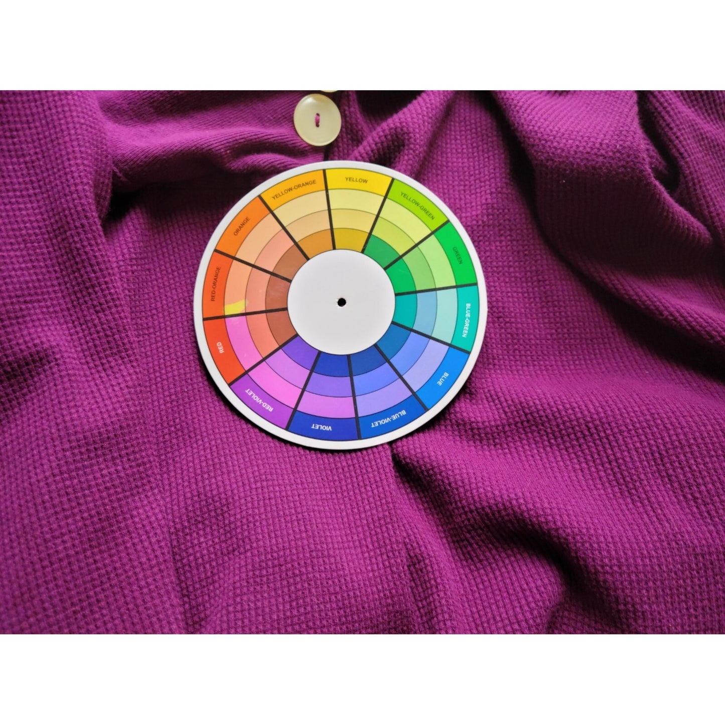 Roamans Womens Sweater 1X Plus Pullover Cowl Purple Deco Buttons Waffle Knit