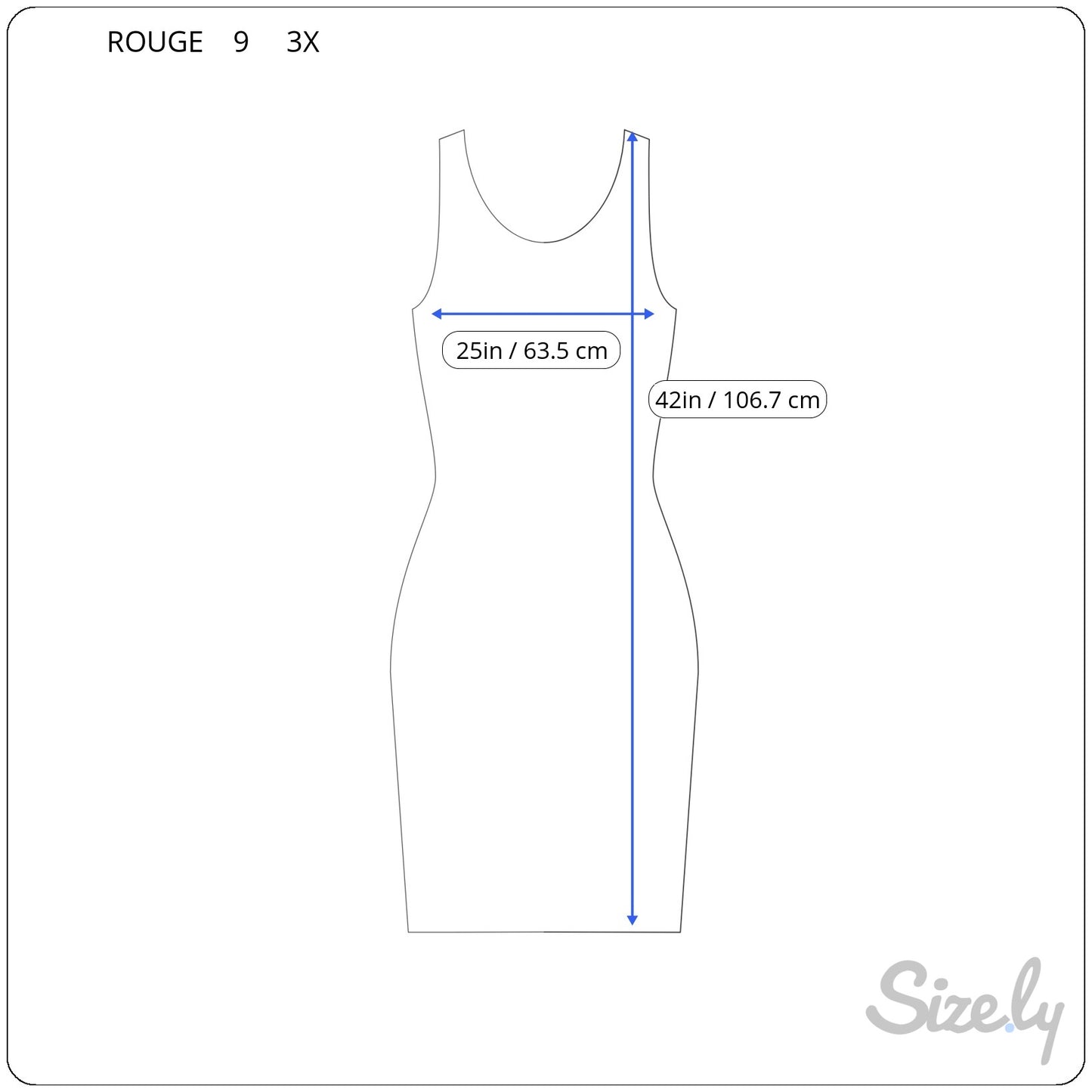 Rouge Dress 3X Plus Tank Geometric Blue Watercolor Sleeveless Casual GEO81E