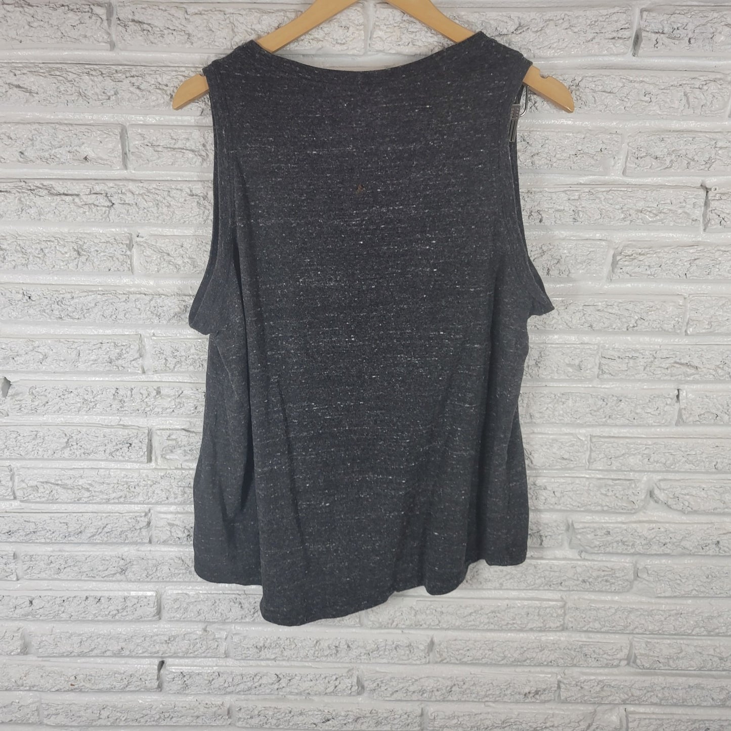 Danskin Womens Top XXL Plus Tank Knit Black Cotton Blend Lightweight Activewear