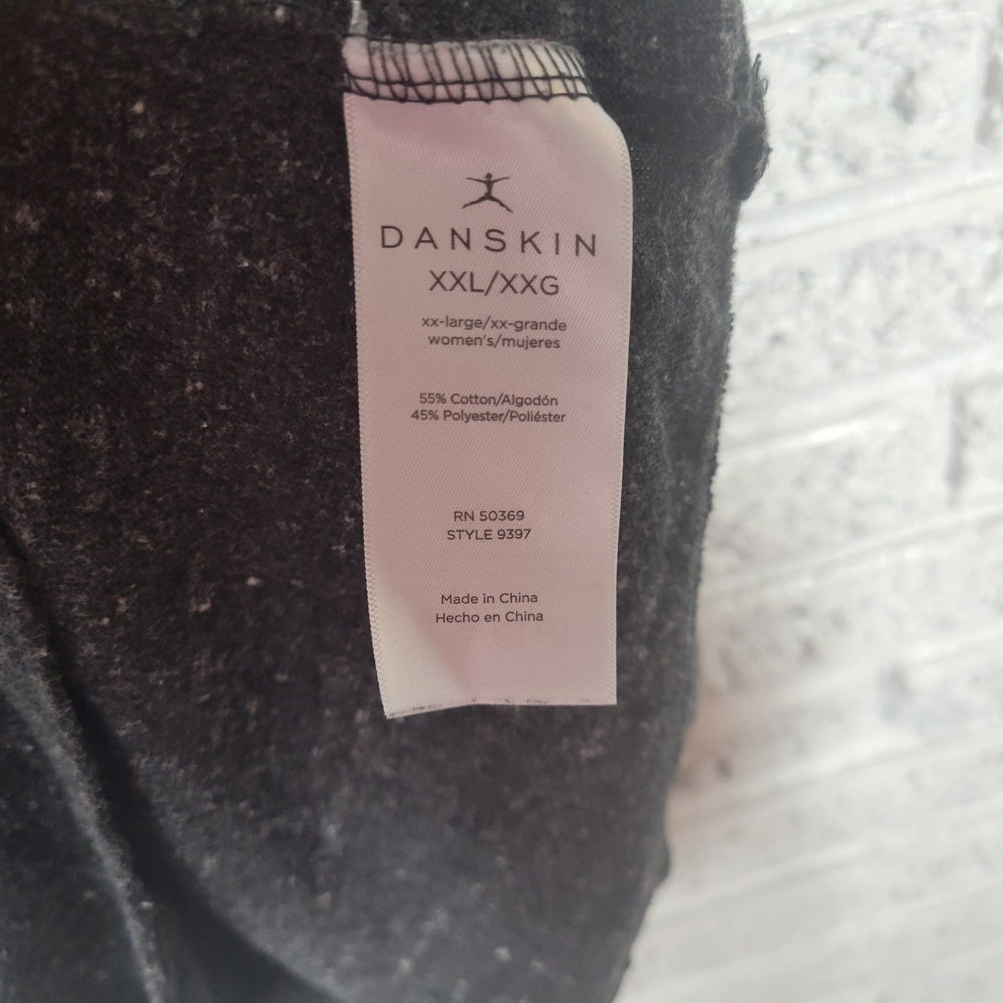 Danskin Womens Top XXL Plus Tank Knit Black Cotton Blend Lightweight Activewear