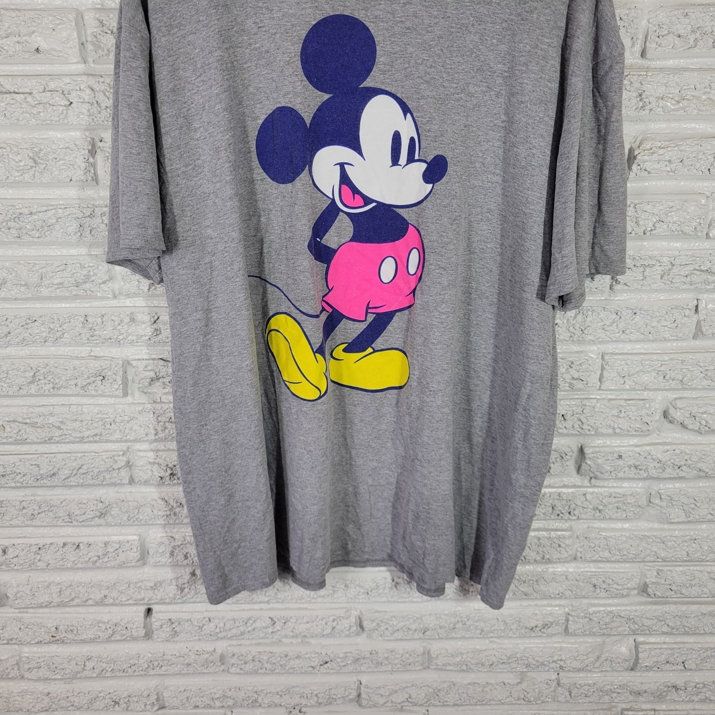 Disney Mickey Mouse Women's 2XL Plus Size Gray Top Short Sleeve  NOV82E