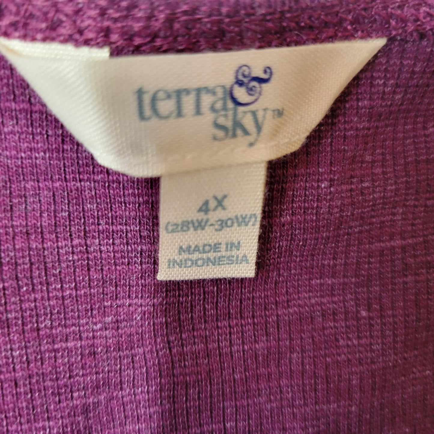 Terra Sky Womens Top 4X 28W 30W Plus Tank Swing Peplum Purple Comfy Scoop Neck
