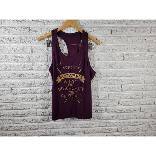 Harry Potter Womens Top Extra Large XL Pajama Sleep Purple Hogwarts Racerback