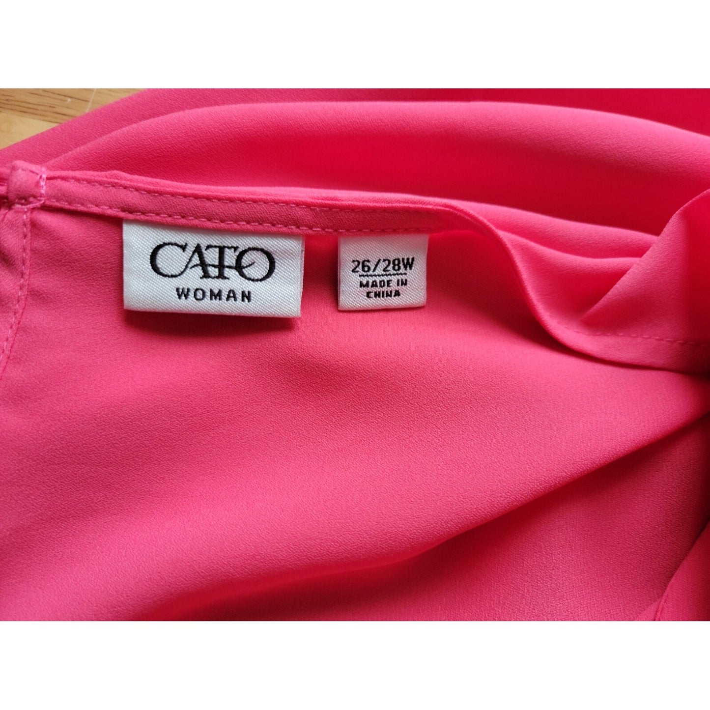 Cato Womens Top 26W 28W Plus Sleeveless Asymmetric Sheer Keyhole Pink Layered