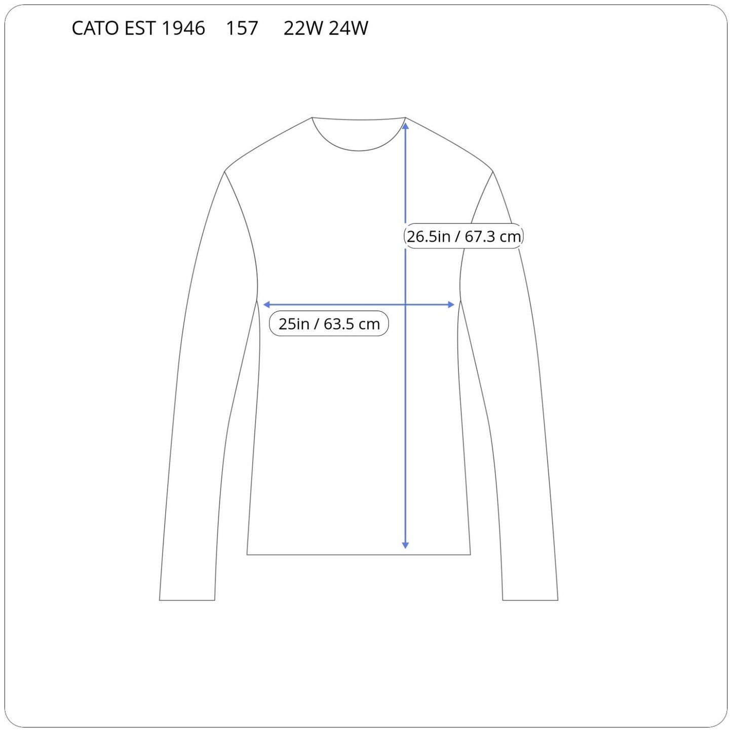 Cato Est 1946 Womens Top 22W 24W Long Sleeve Corded Neck Black Watercolor Comfy