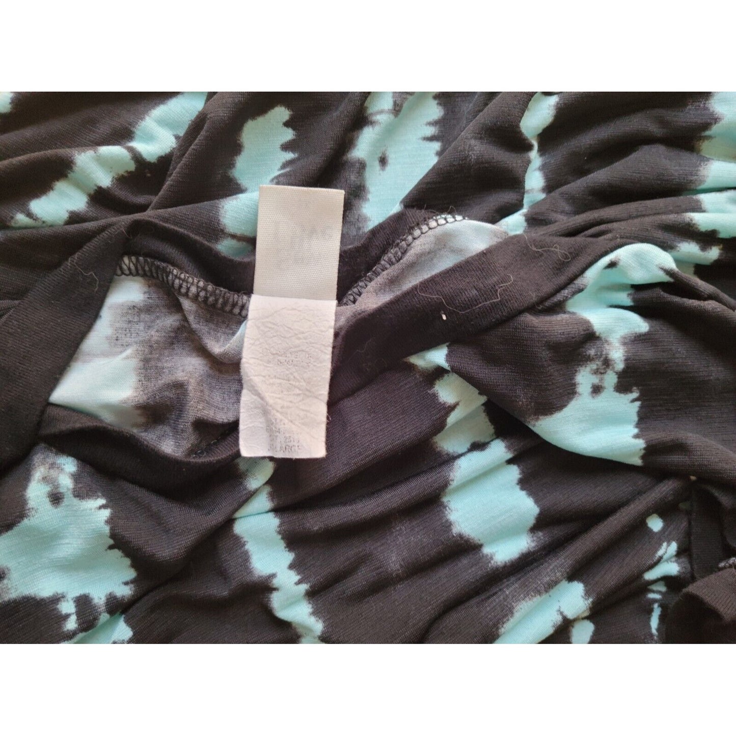 Sew in Love Womens Top 3X Plus Tee Short Sleeve Blue Watercolor Semi Sheer