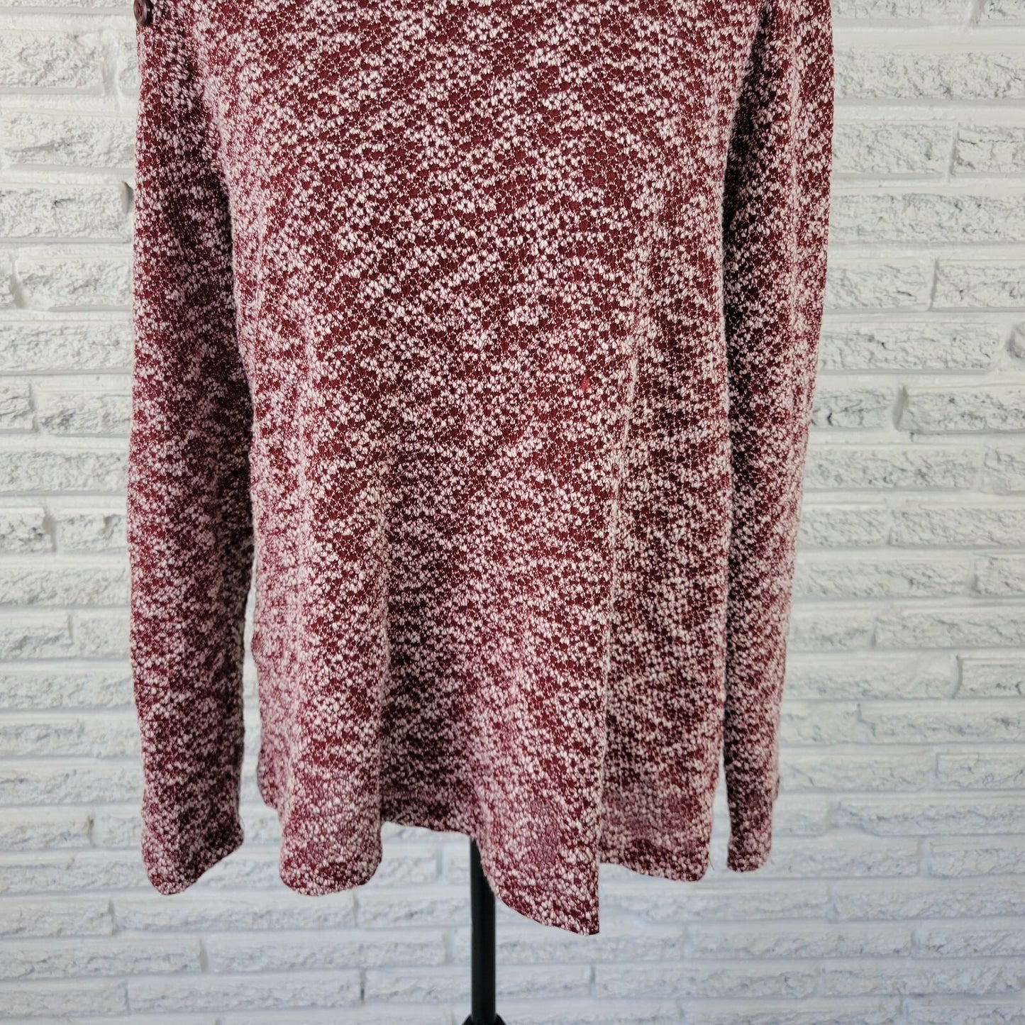 Christopher Banks Womens Top Extra Large Burgundy Semi Sheer Knit Lightweight