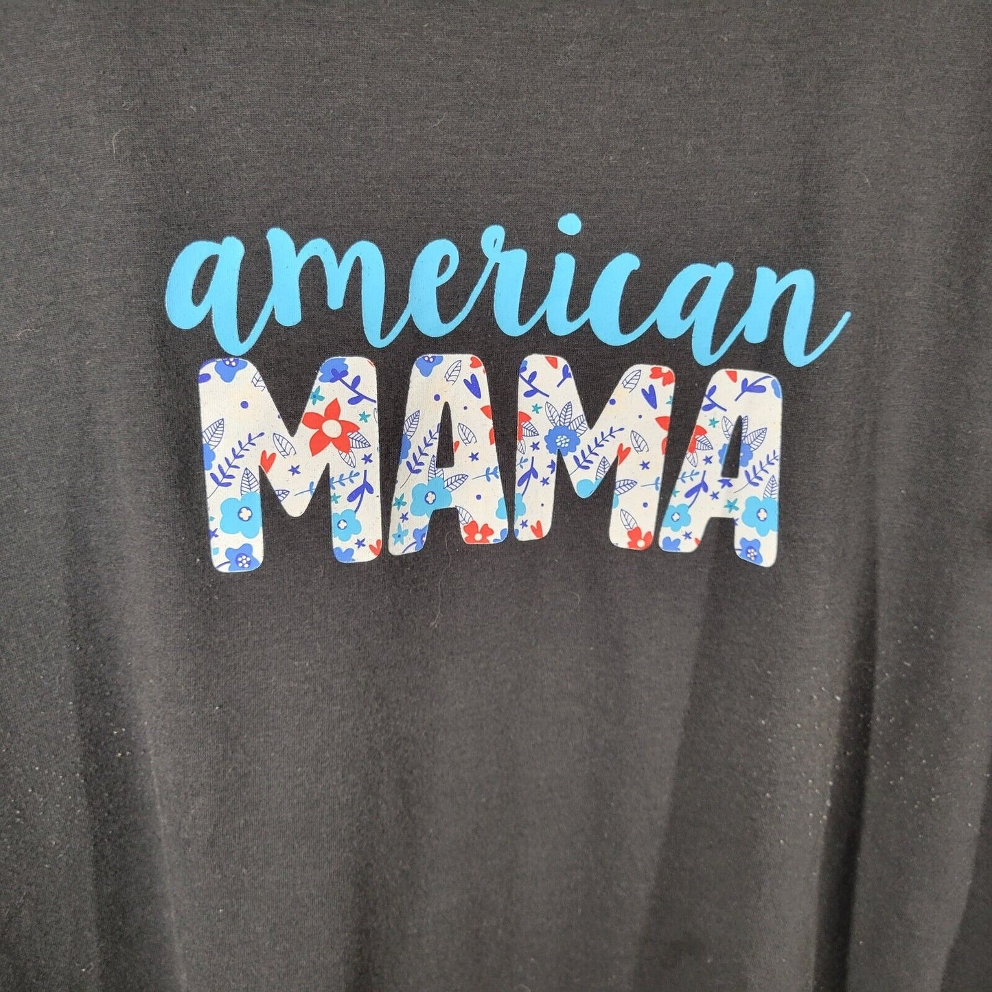 Fourth of July Womens Top XXXL 22 Plus Tee American Mama Patriotic Lightweight