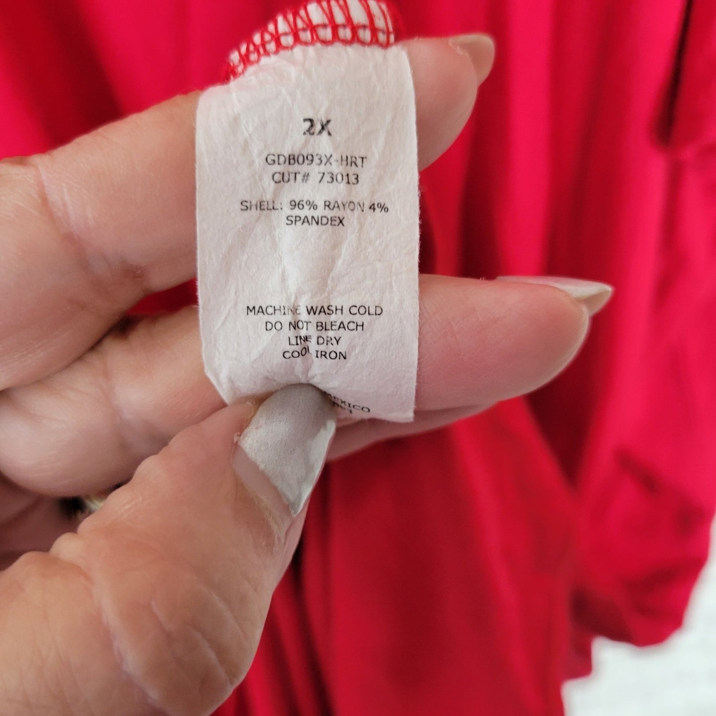 Green Envelope Womens Dress 2X Plus Mini Pullover Flutter Sleeve Red Rayon Blend