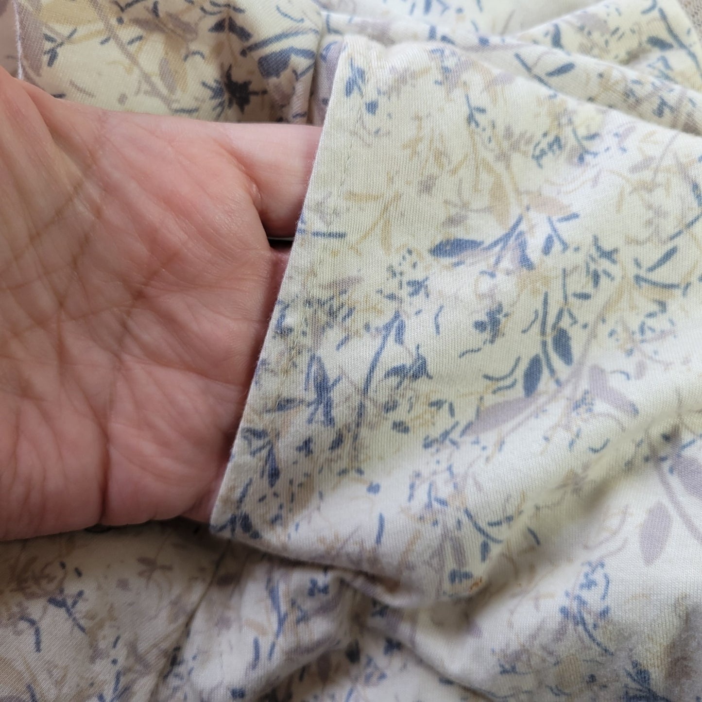 LOGO Lori Goldstein QVC Womens Top 1X Plus Tunic Beige Floral Embroidered Mesh