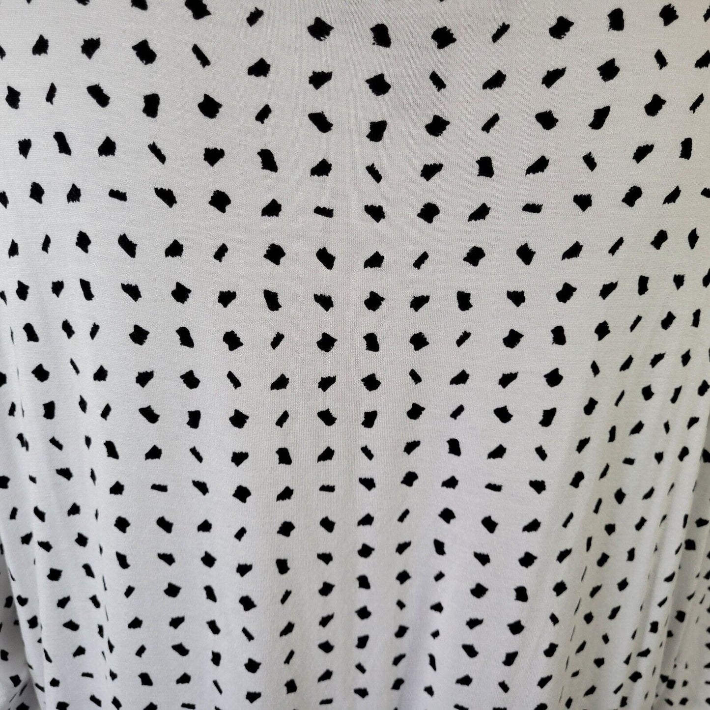 Attention Womens Top 1X Plus Tunic 3/4 Sleeve Black White Patterned Rayon Casual