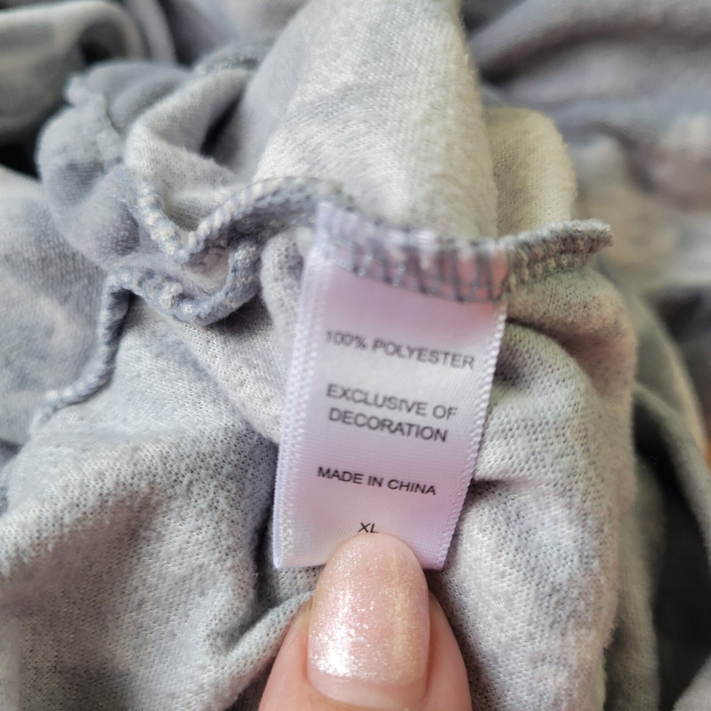 Cuddl Duds Women Sweatshirt XL Pullover Gray Tie Dye Pajama Soft Fleece