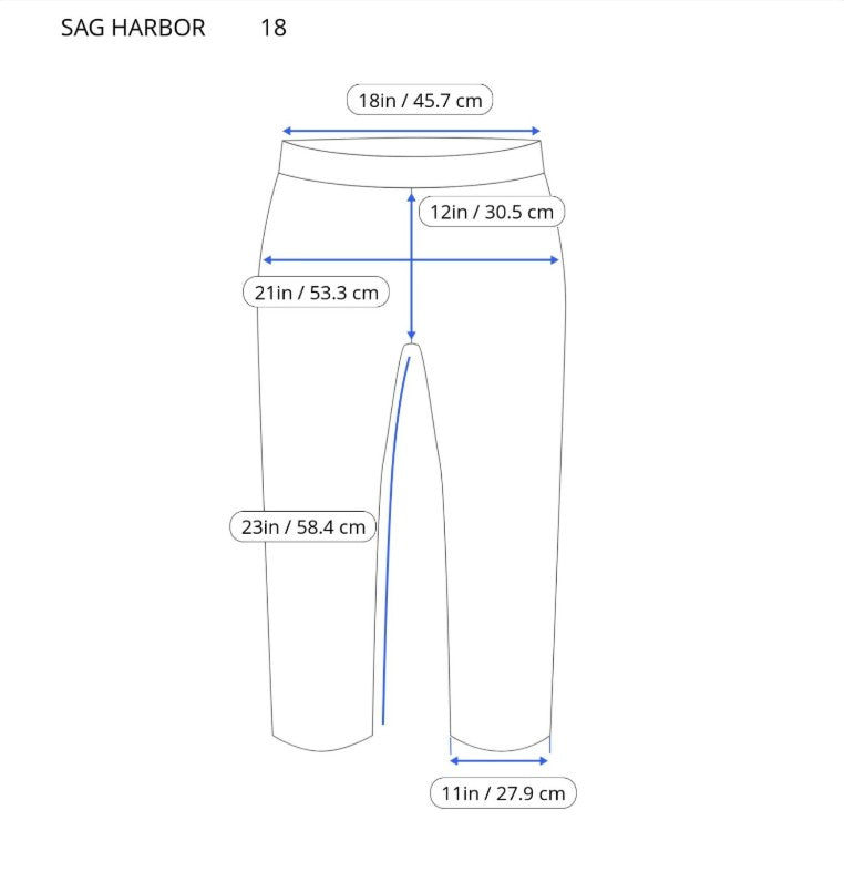 Sag Harbor Sport Women's 18 Blue Capri Pants High Rise Elastic Waist CAP26E
