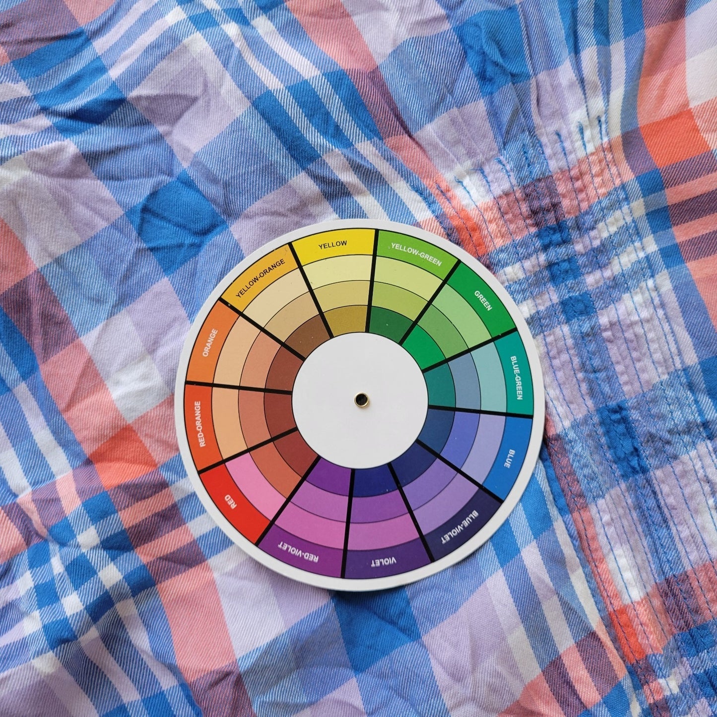 Terra Sky Womens Top 2X Plus Sleeveless Collar Button Up Pintucked Blue Plaid