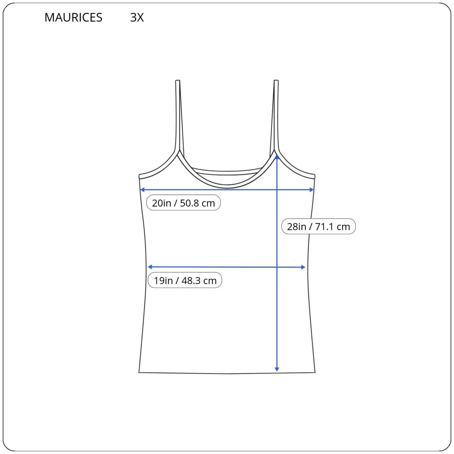 Maurices Womens Top 3X Plus Swing Sleeveless Strap Blue Pink Floral Comfy