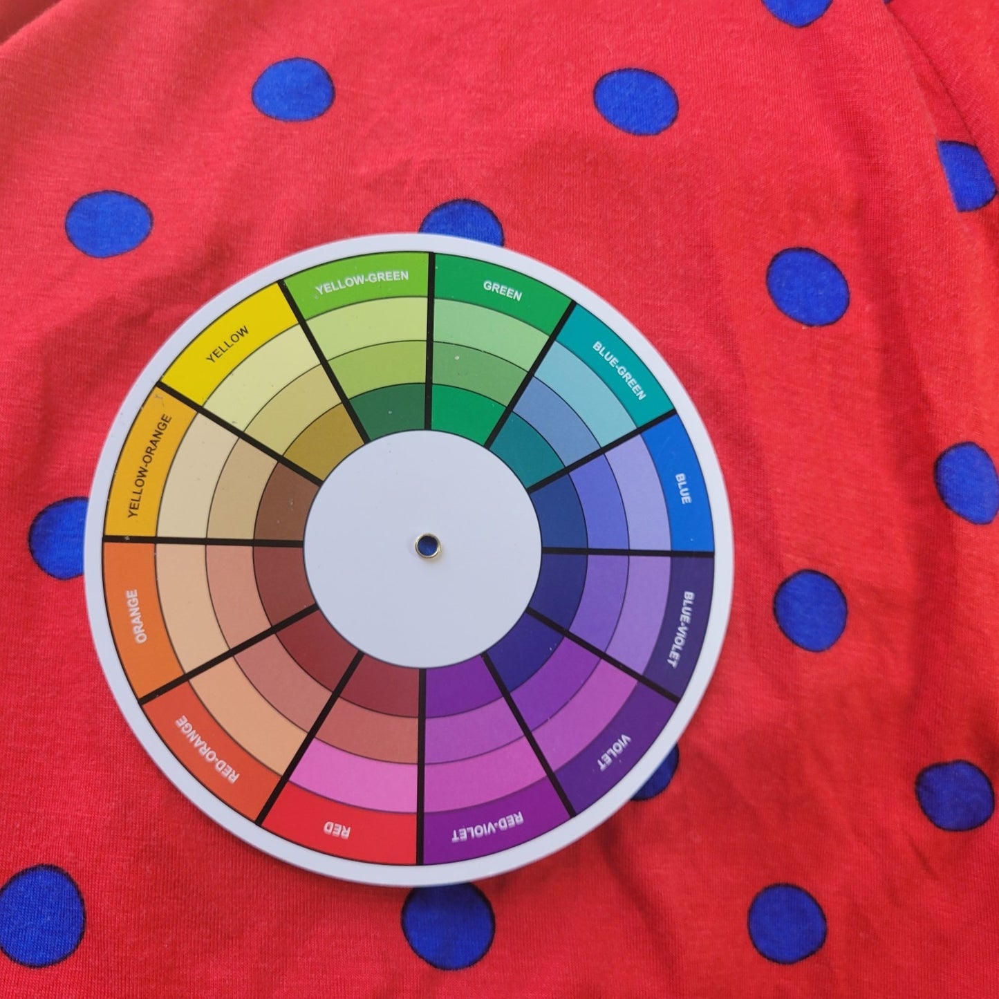 Monroe Main Dress Plus Size Red Blue Polka Dot Rayon Knit Fit & Flare