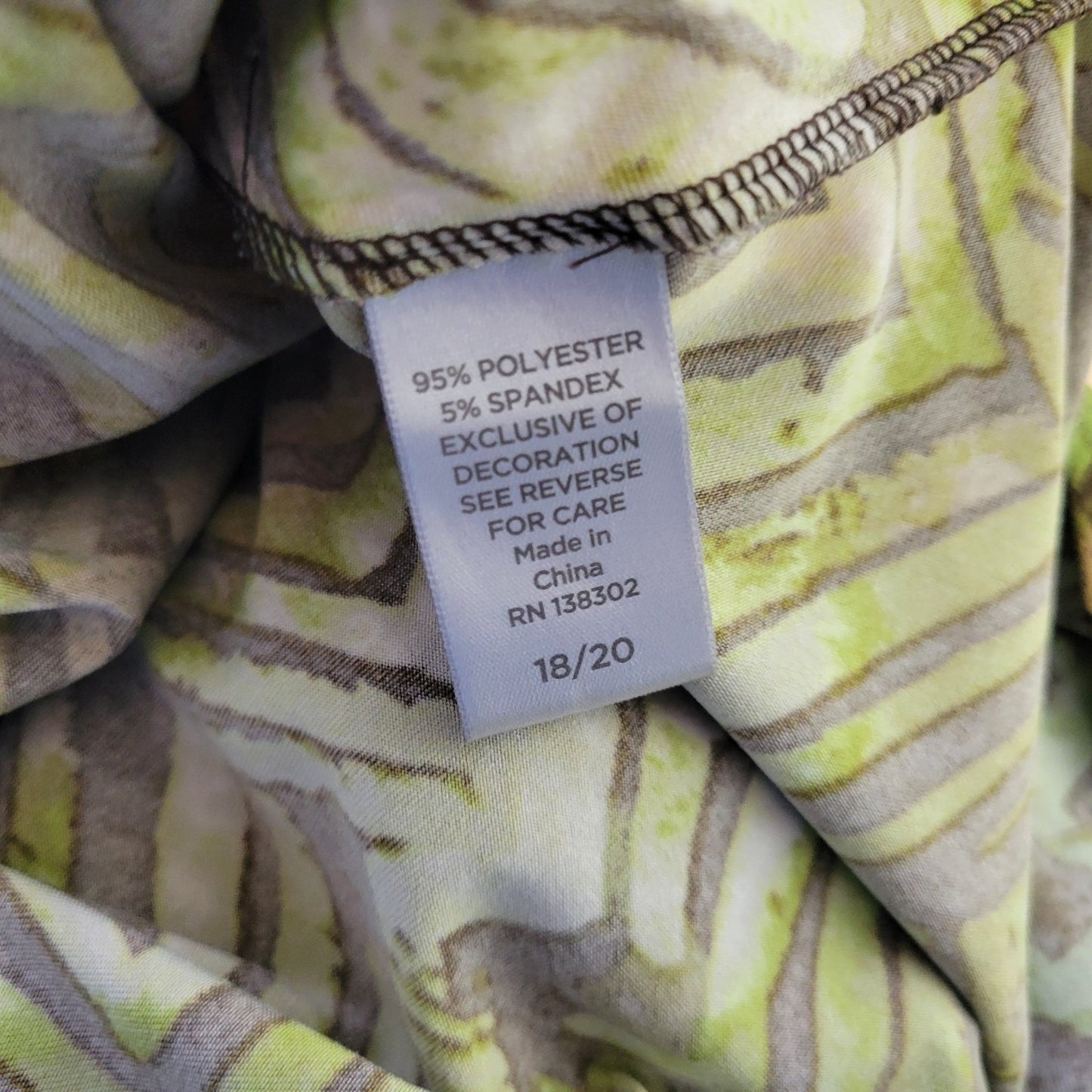 Avenue Womens Top 18 20 Plus Flutter Sleeve Green Beaded Sequins Poly Blend