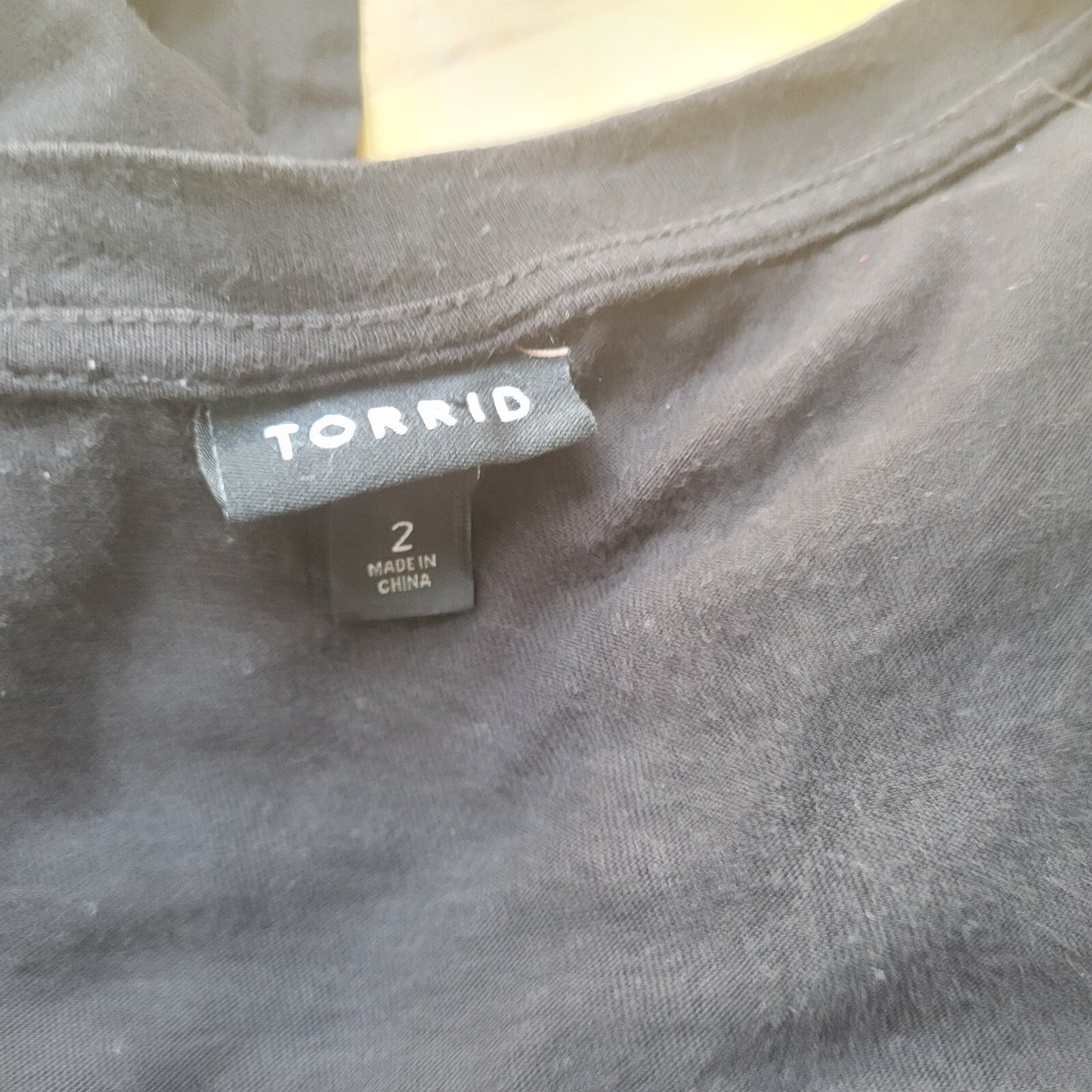 Torrid Womens Top 2 2X Plus Tee Cap Sleeve Black Cotton Blend Casual Lightweight
