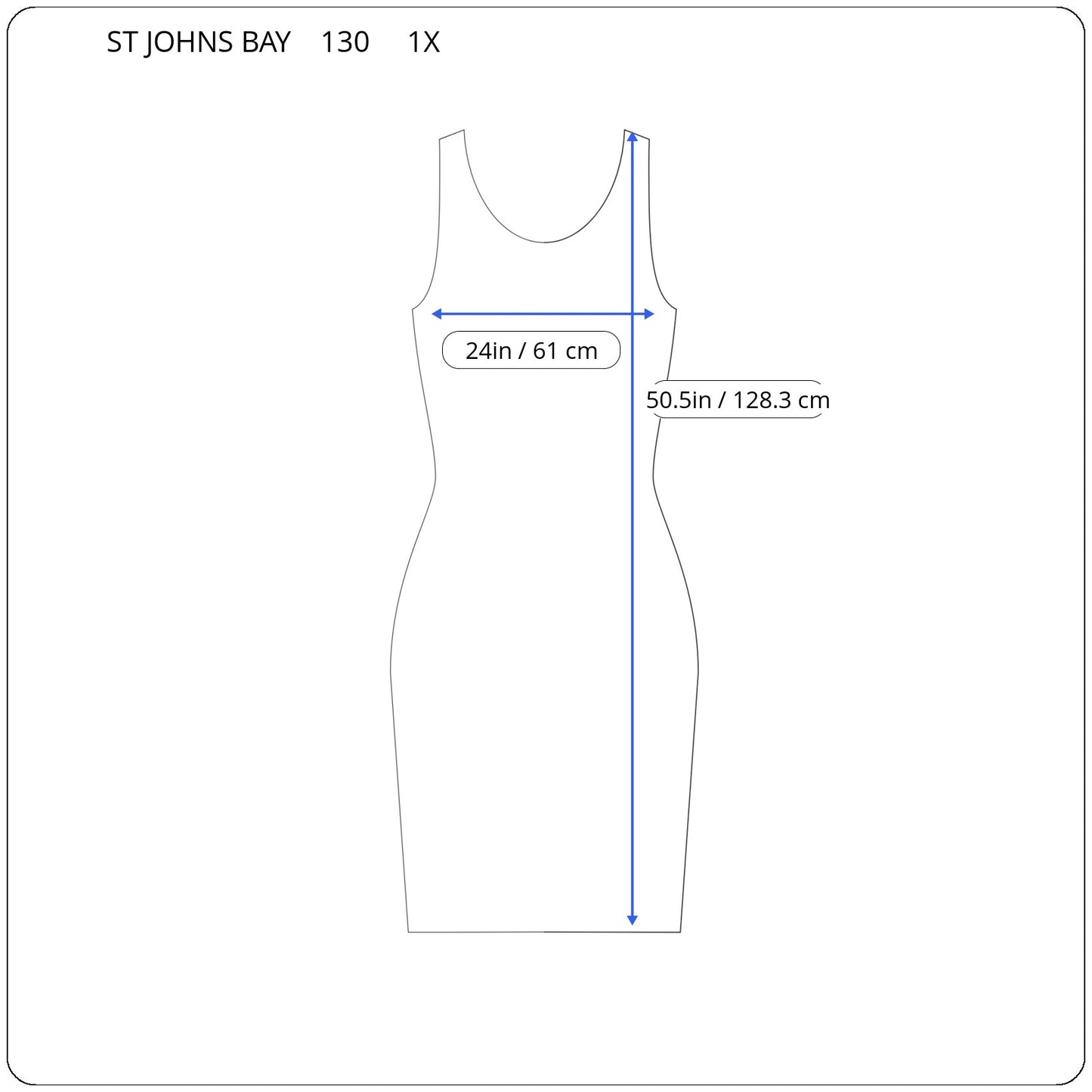 St. John's Bay Women Plus 1X Blue Pineapple Tank Dress V-Neck Knee Casual D11E