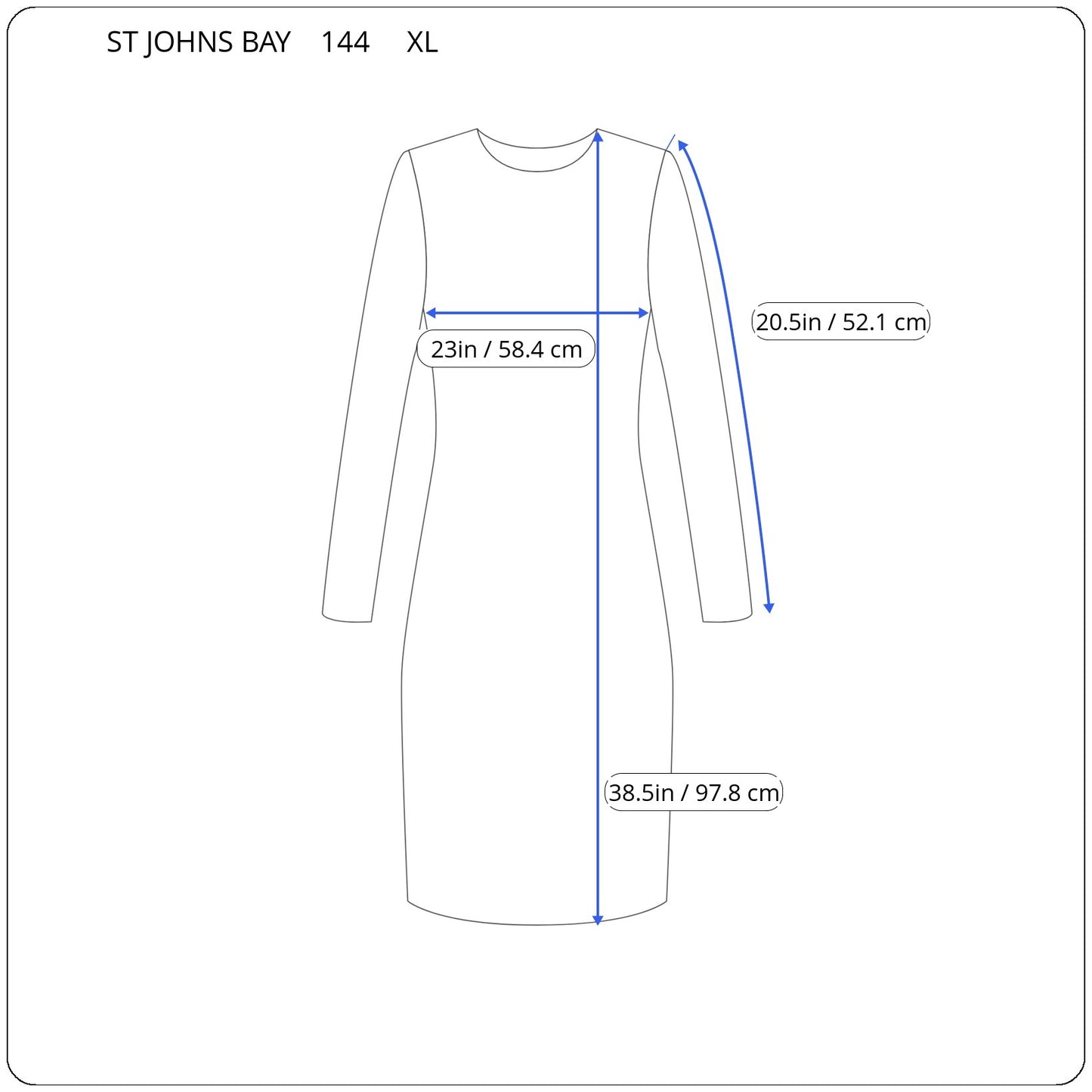 St. John's Bay XL Christmas Nightgown Blue Santa Claus Holiday Sleepwear NOV15XE