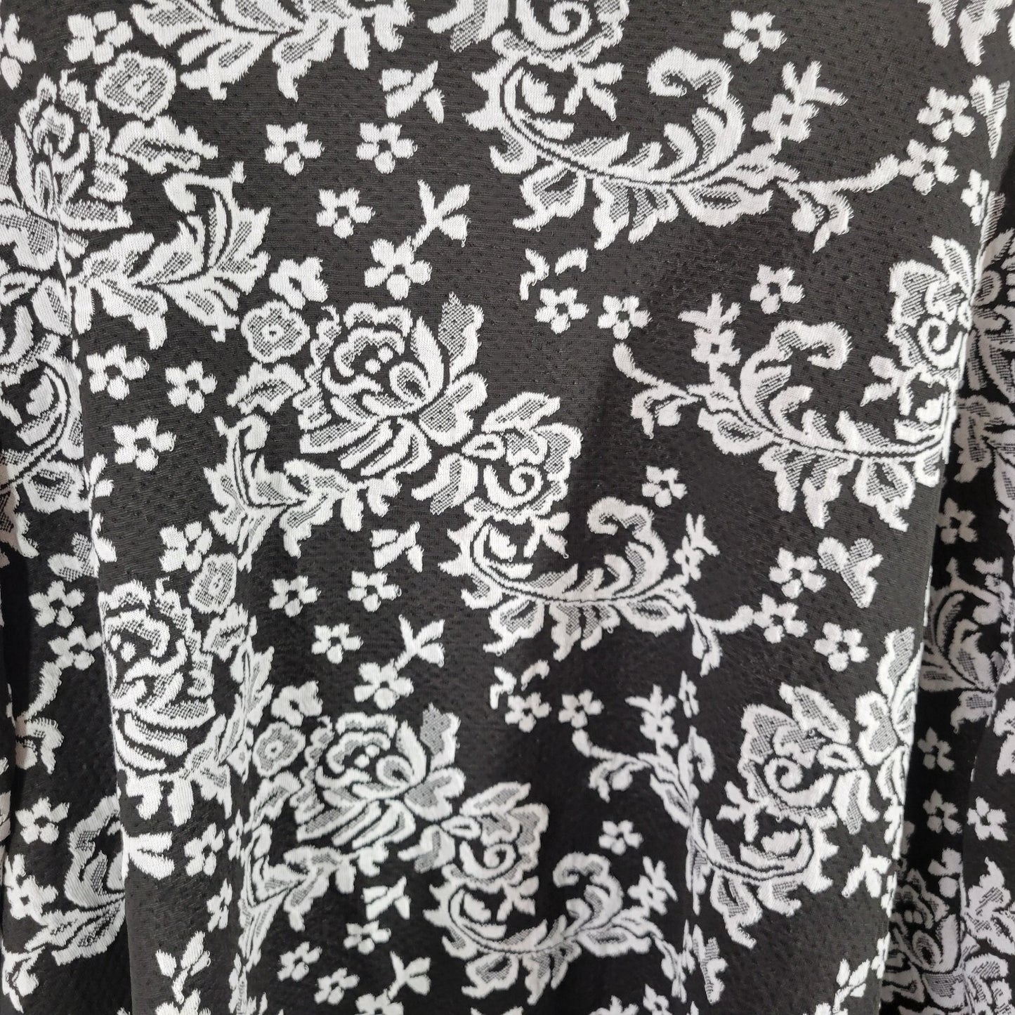 Kate Henry Womens Top 3X Plus One Button with Under Tank Black Floral Comfy