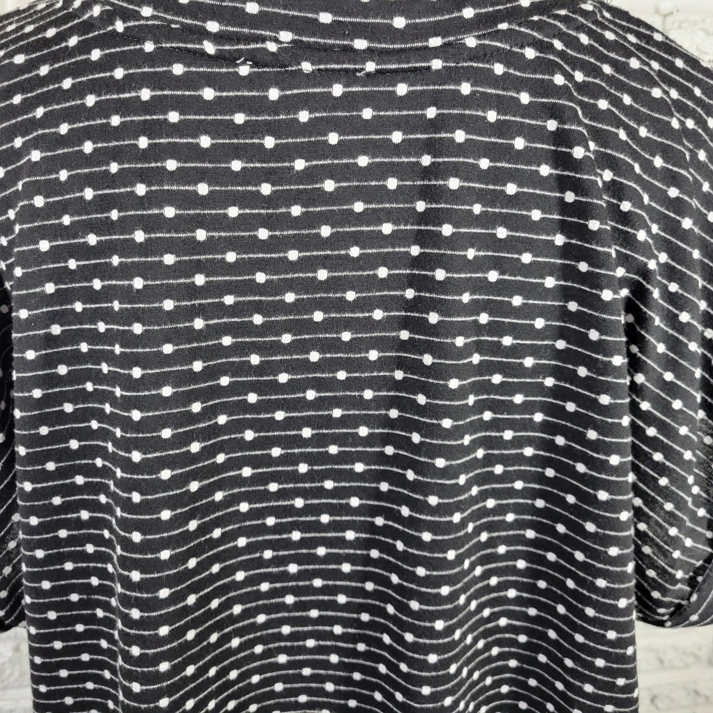 Westbound Womens Plus Size 2X Tunic Blouse Black White Geometric V-Neck BLA162E