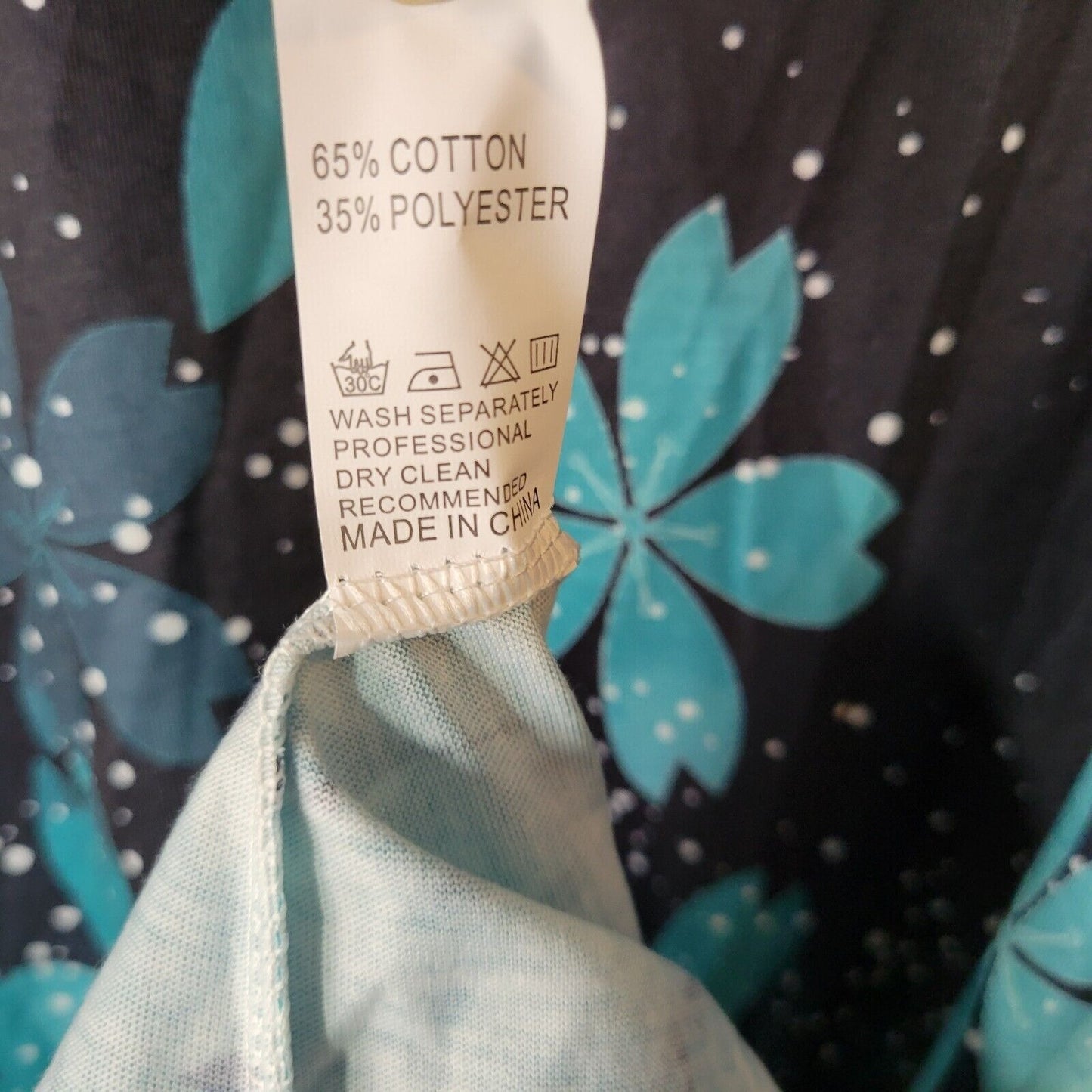 Womens Top 5XL Plus Tee Short Sleeve Blue Floral Cotton Blend Lightweight Comfy