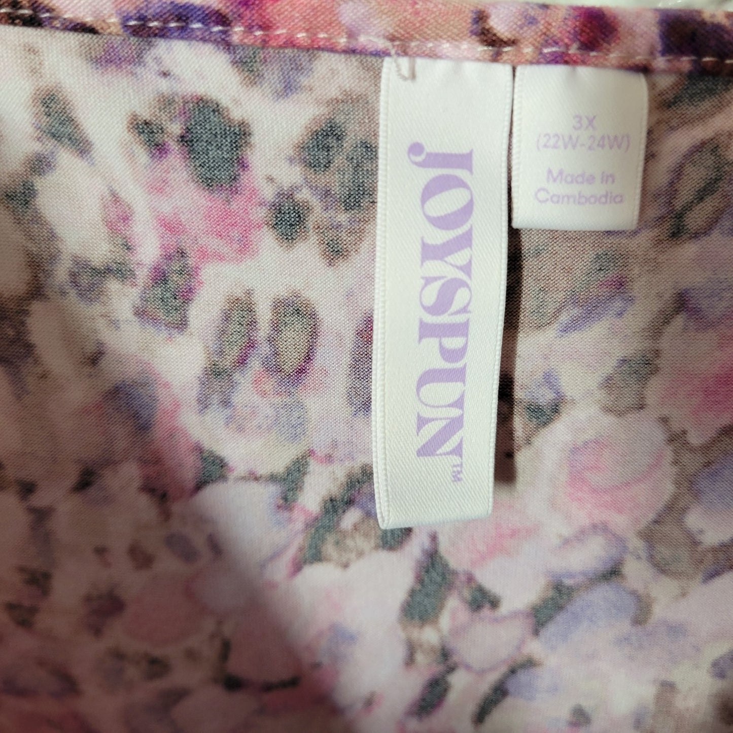 Joyspun Womens Nightgown 3X Plus Adjustable Spaghetti Pink Animal Print Lounge