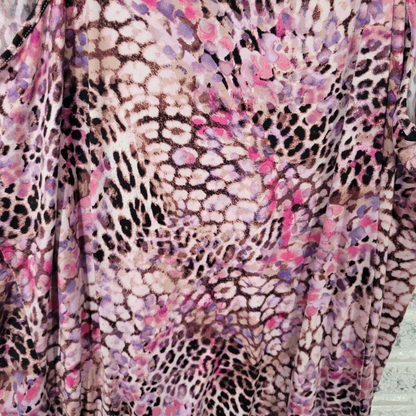 Joyspun Womens Nightgown 3X Plus Adjustable Spaghetti Pink Animal Print Lounge